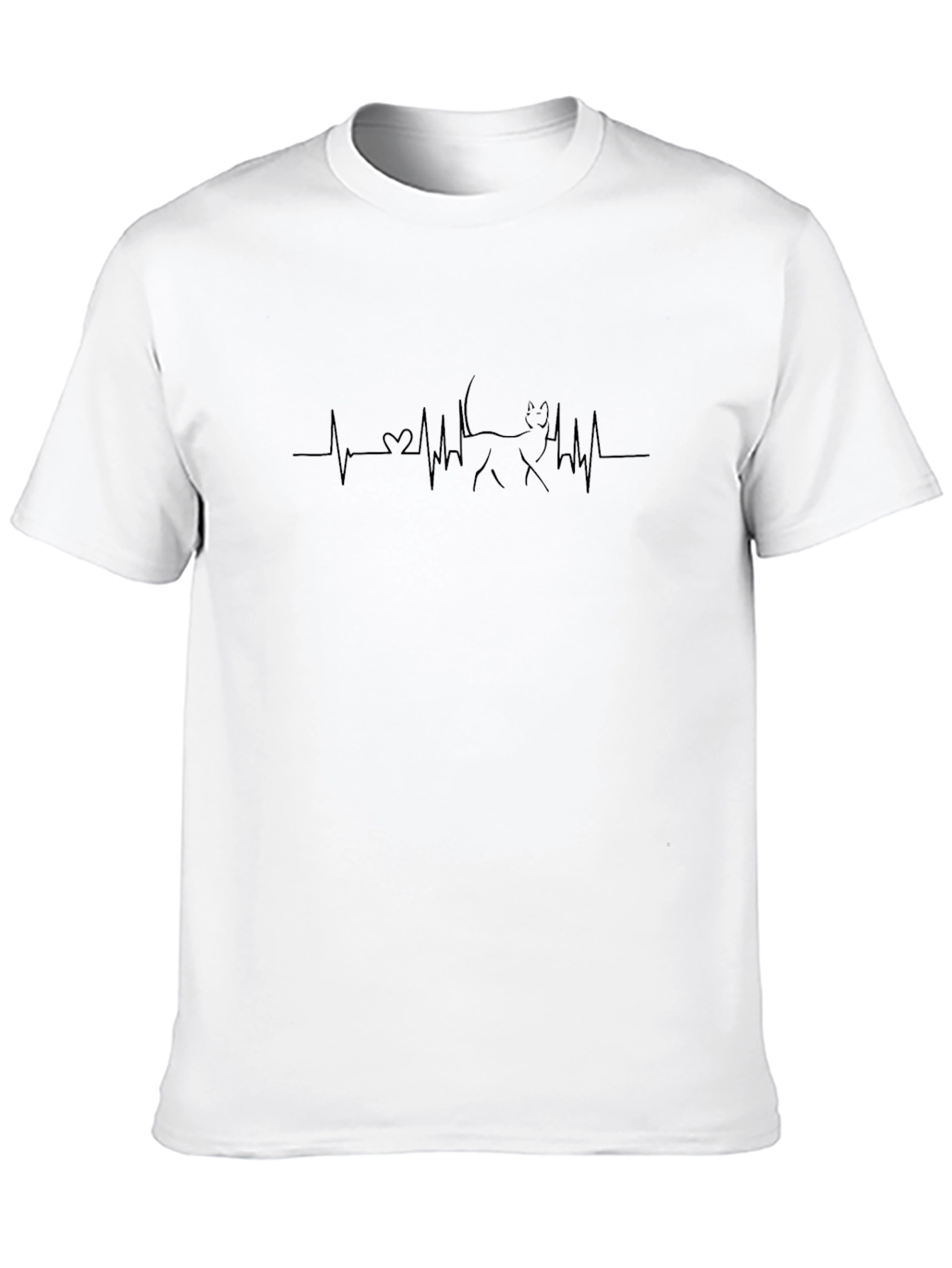 Heartbeat Dog T-Shirt - Mens Black Tee