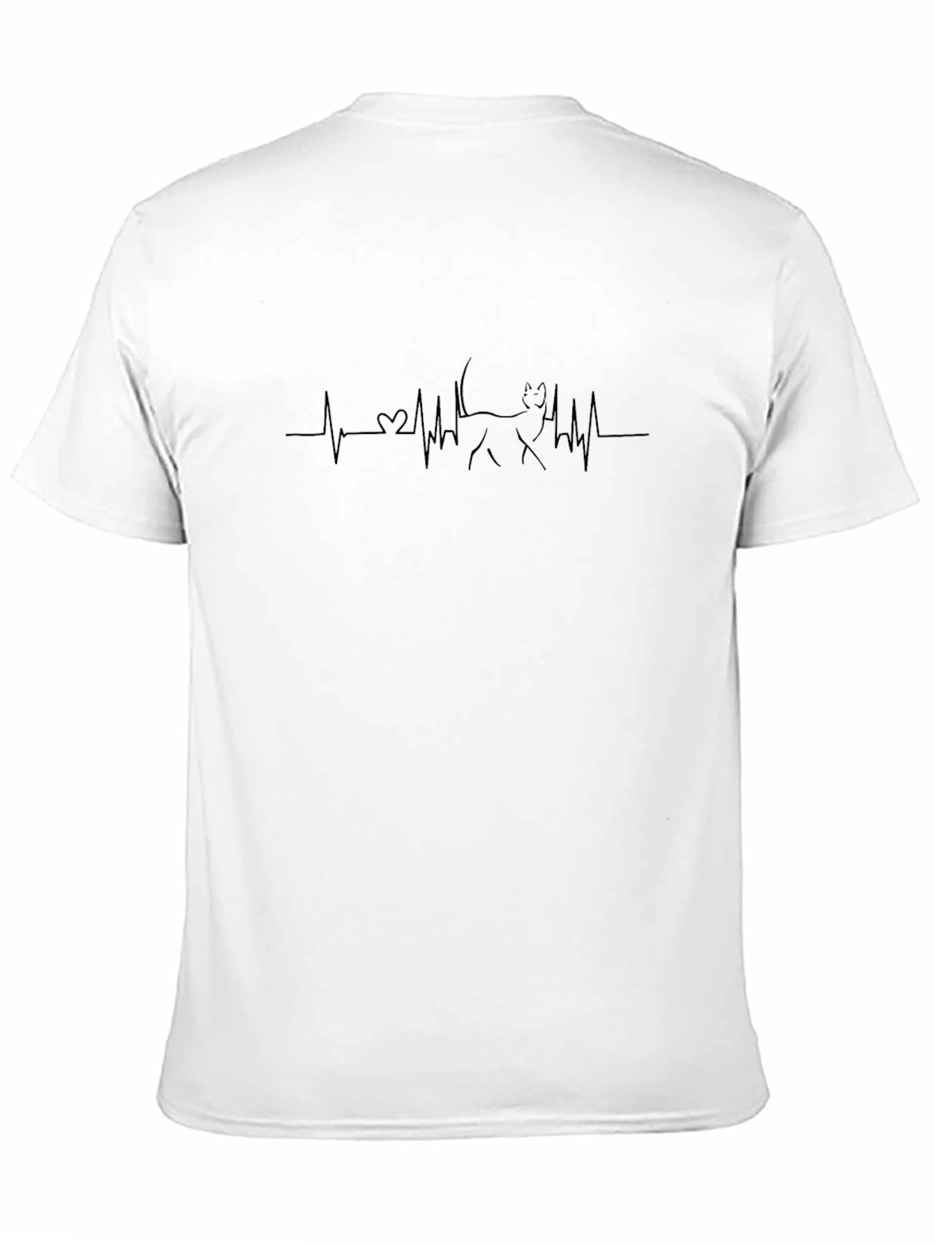 Heartbeat Dog T-Shirt - Mens Black Tee