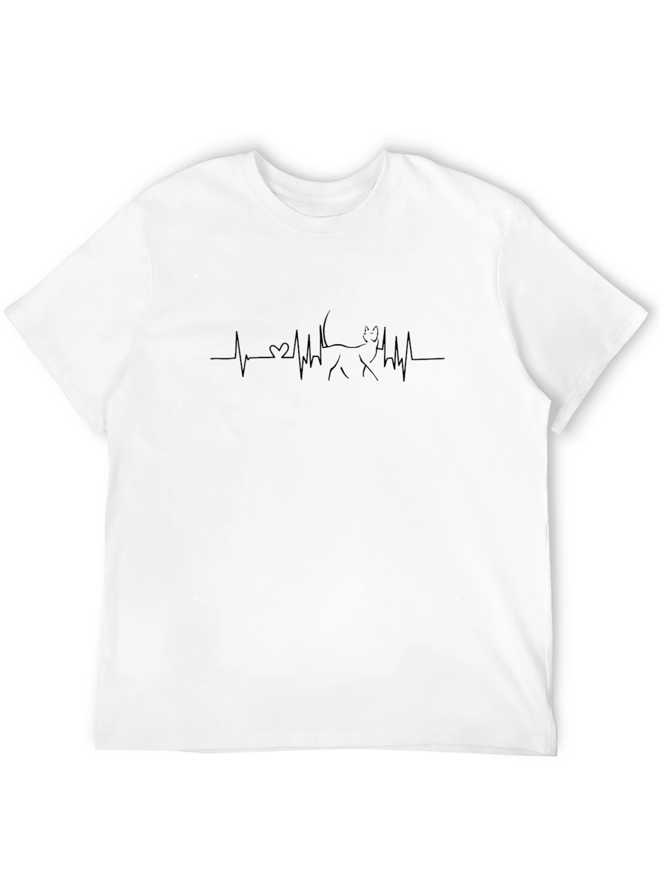 Heartbeat Dog T-Shirt - Mens Black Tee