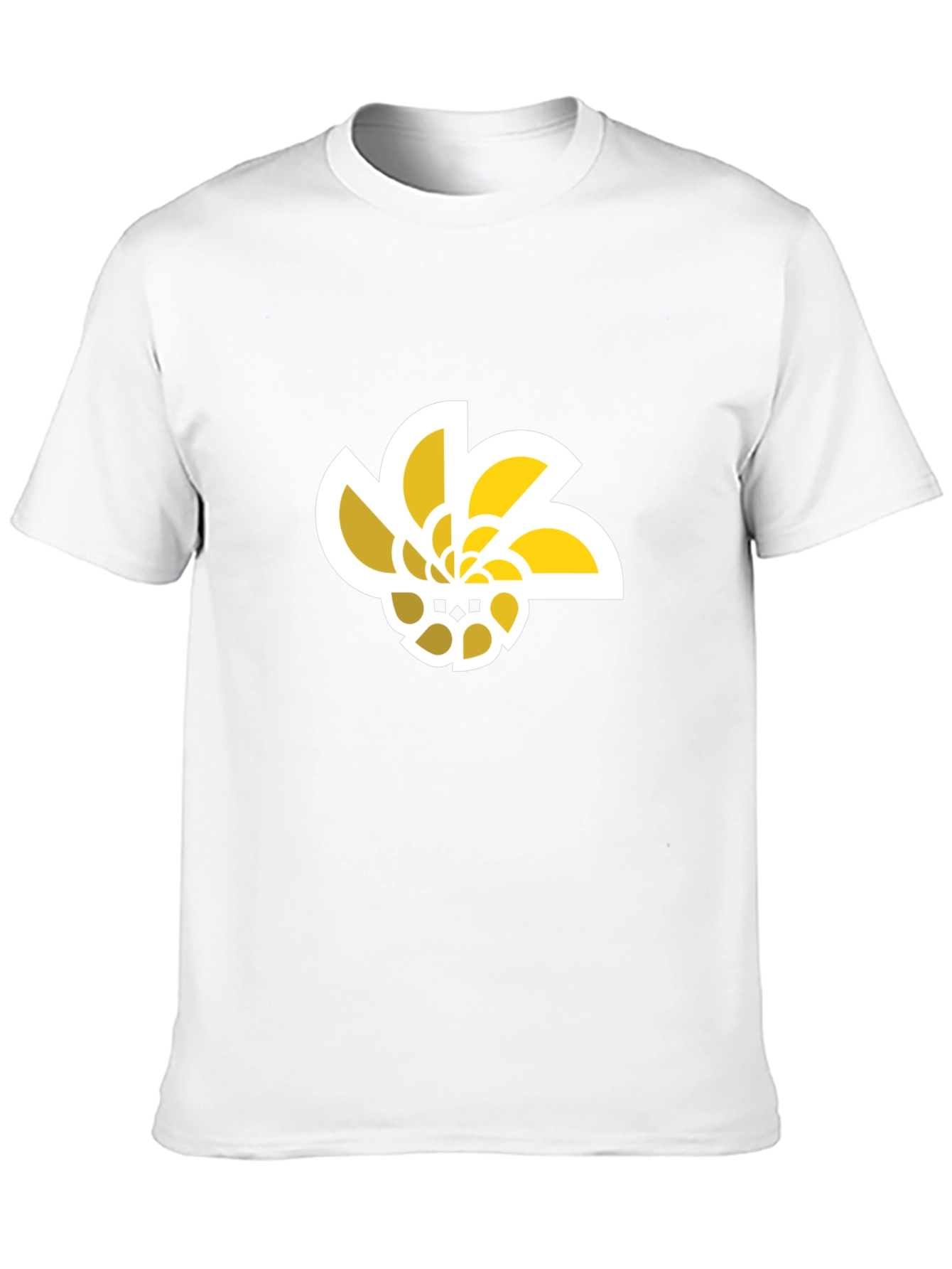 Abstract Geometric Flower Graphic Tee - Black