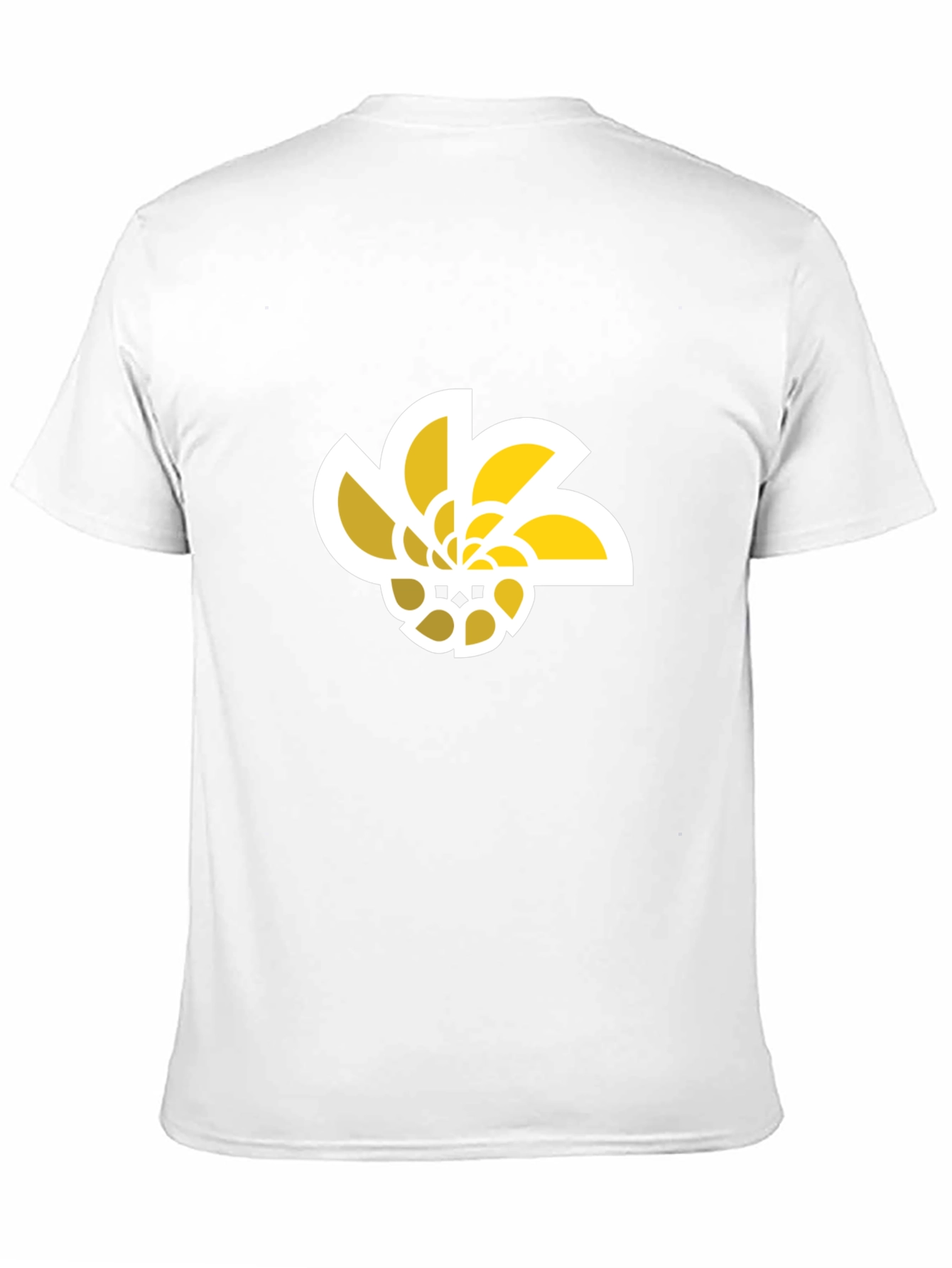 Abstract Geometric Flower Graphic Tee - Black