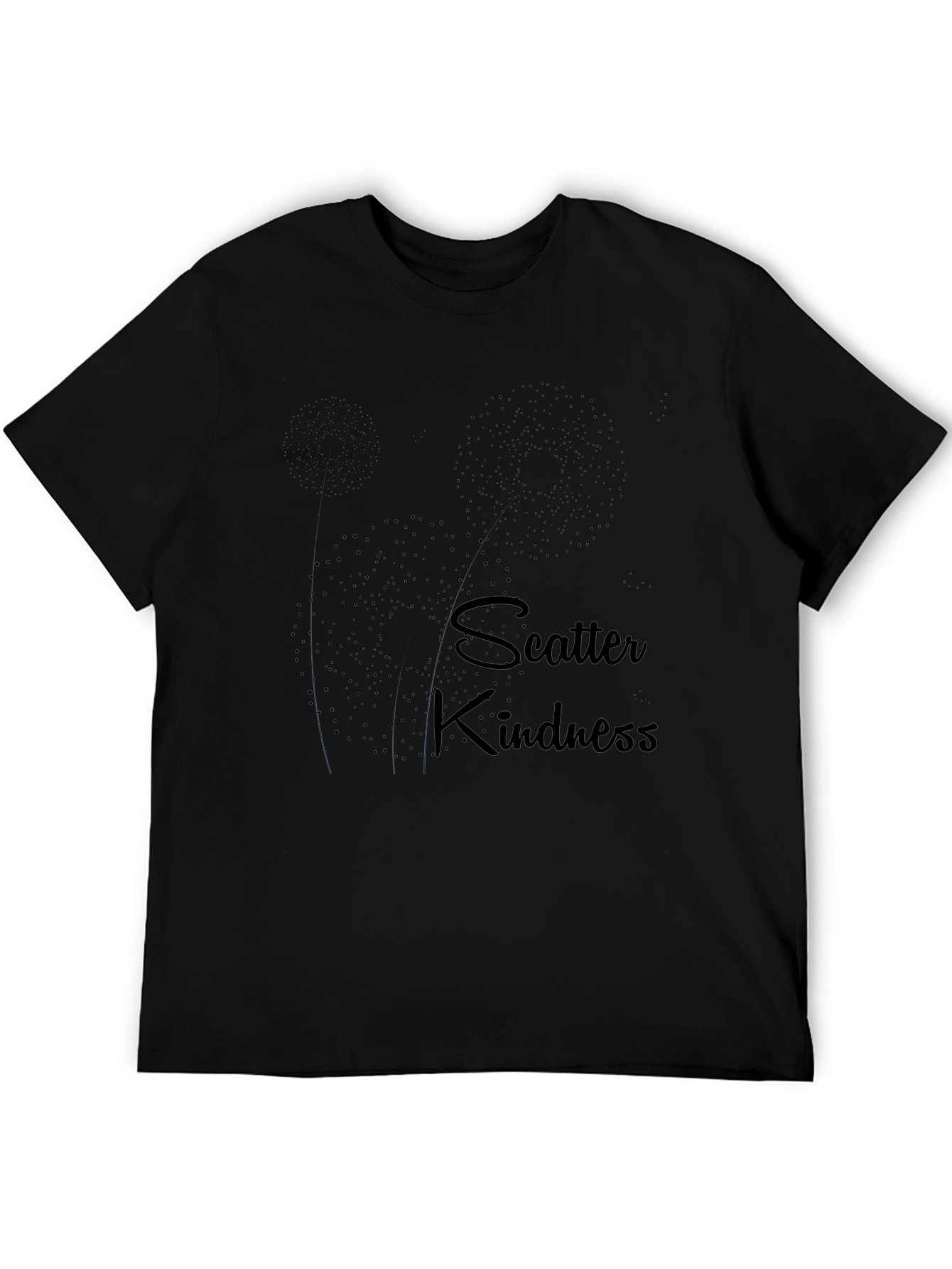 Scatter Kindness Black Graphic Tee for Men