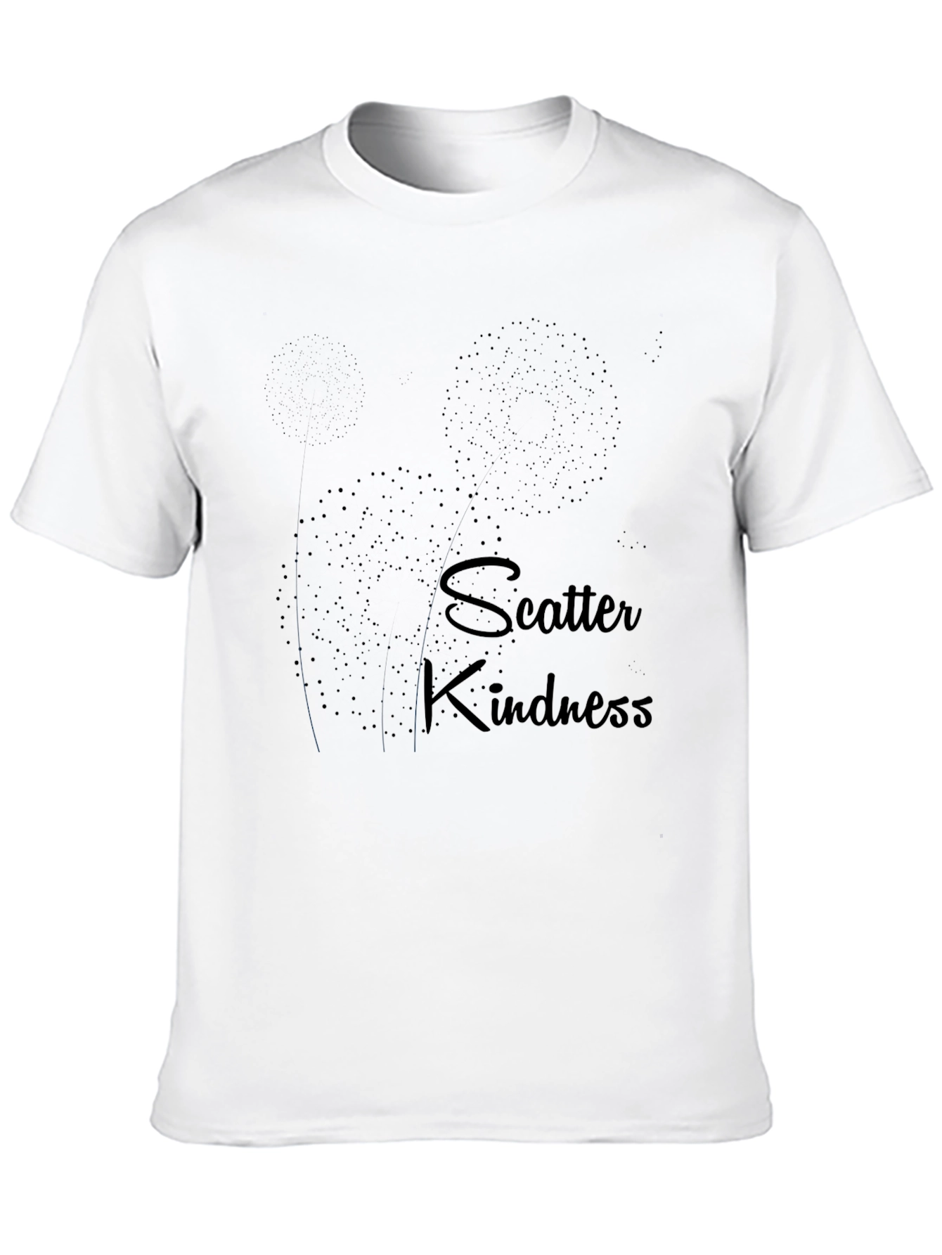 Scatter Kindness Black Graphic Tee for Men