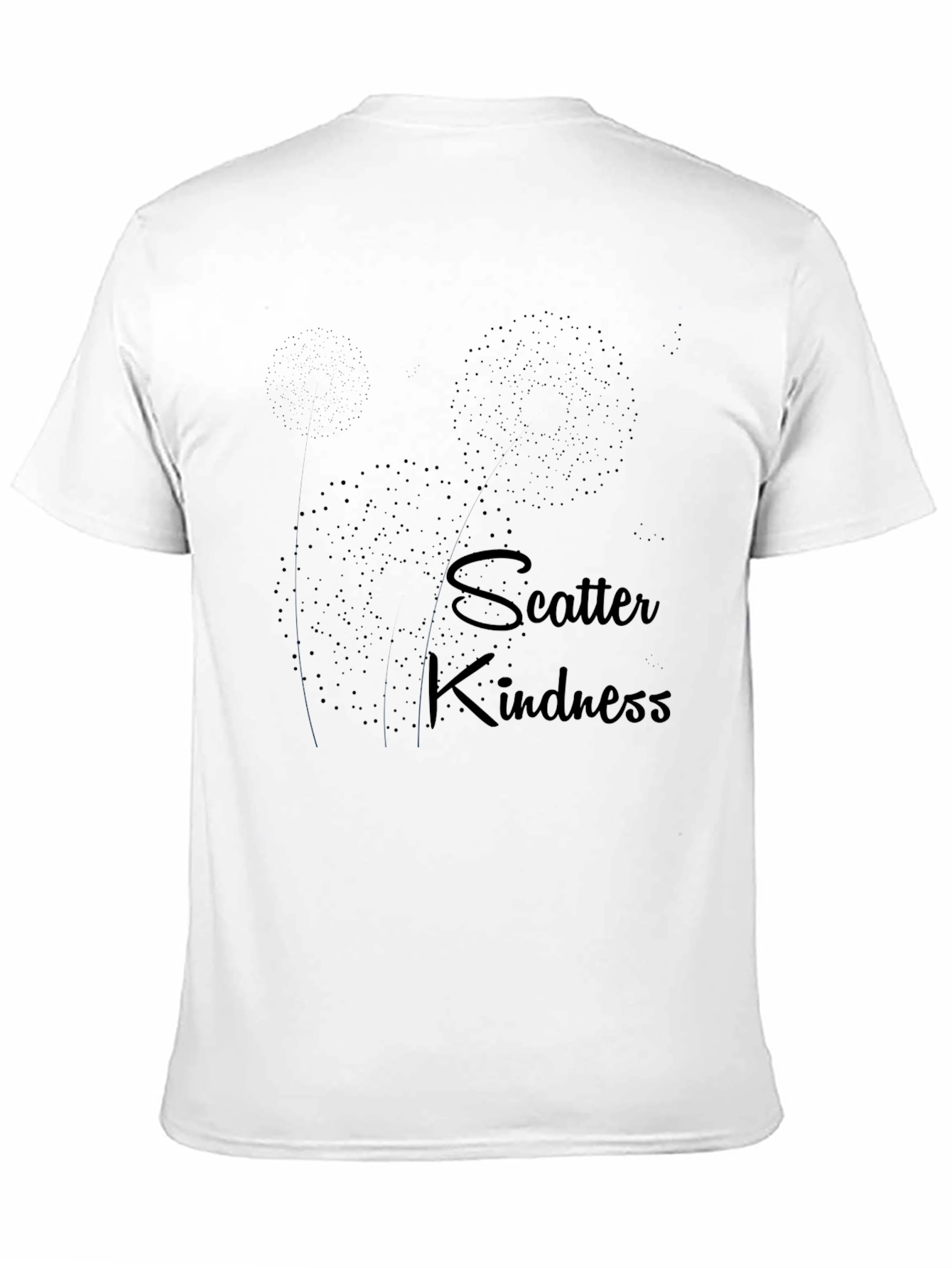 Scatter Kindness Black Graphic Tee for Men