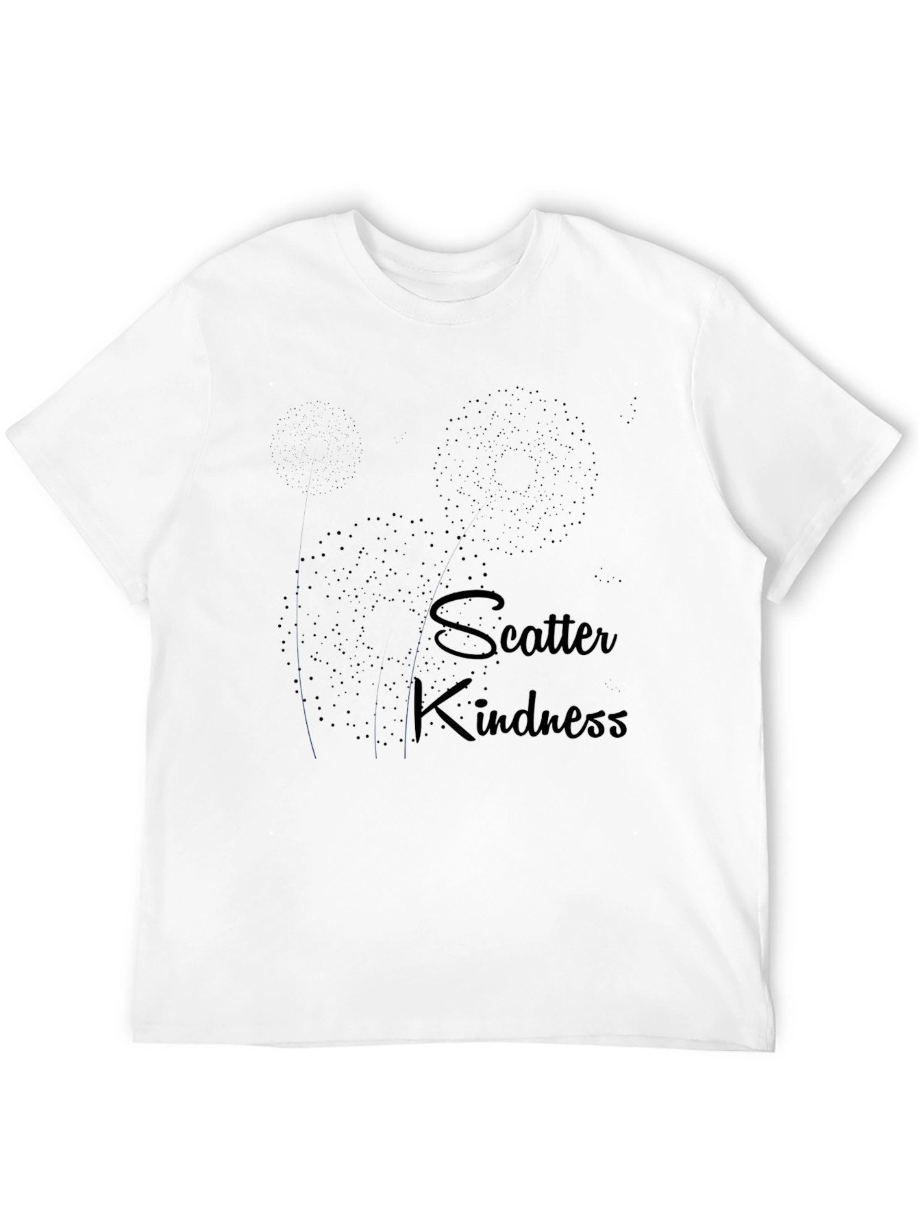 Scatter Kindness Black Graphic Tee for Men