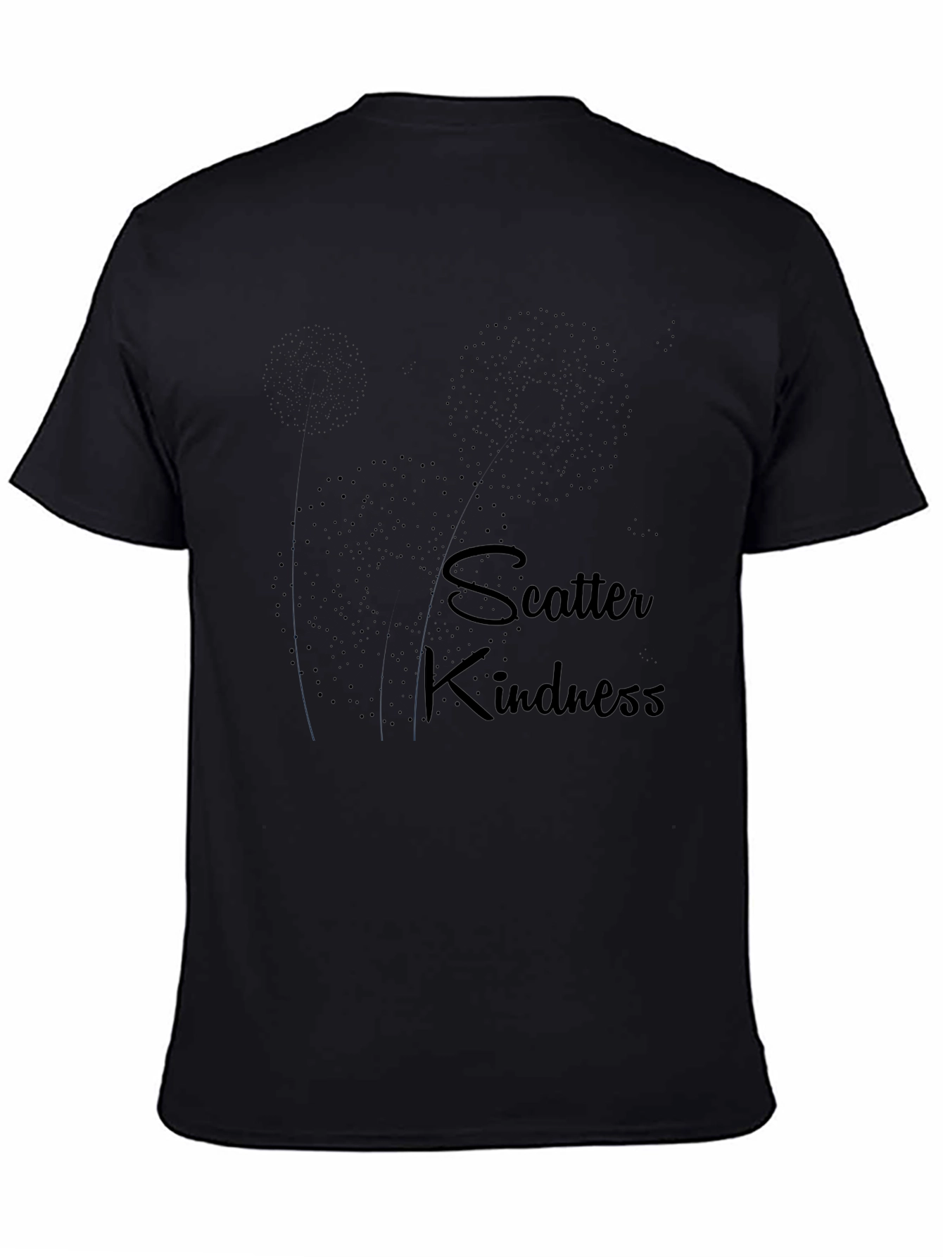 Scatter Kindness Black Graphic Tee for Men