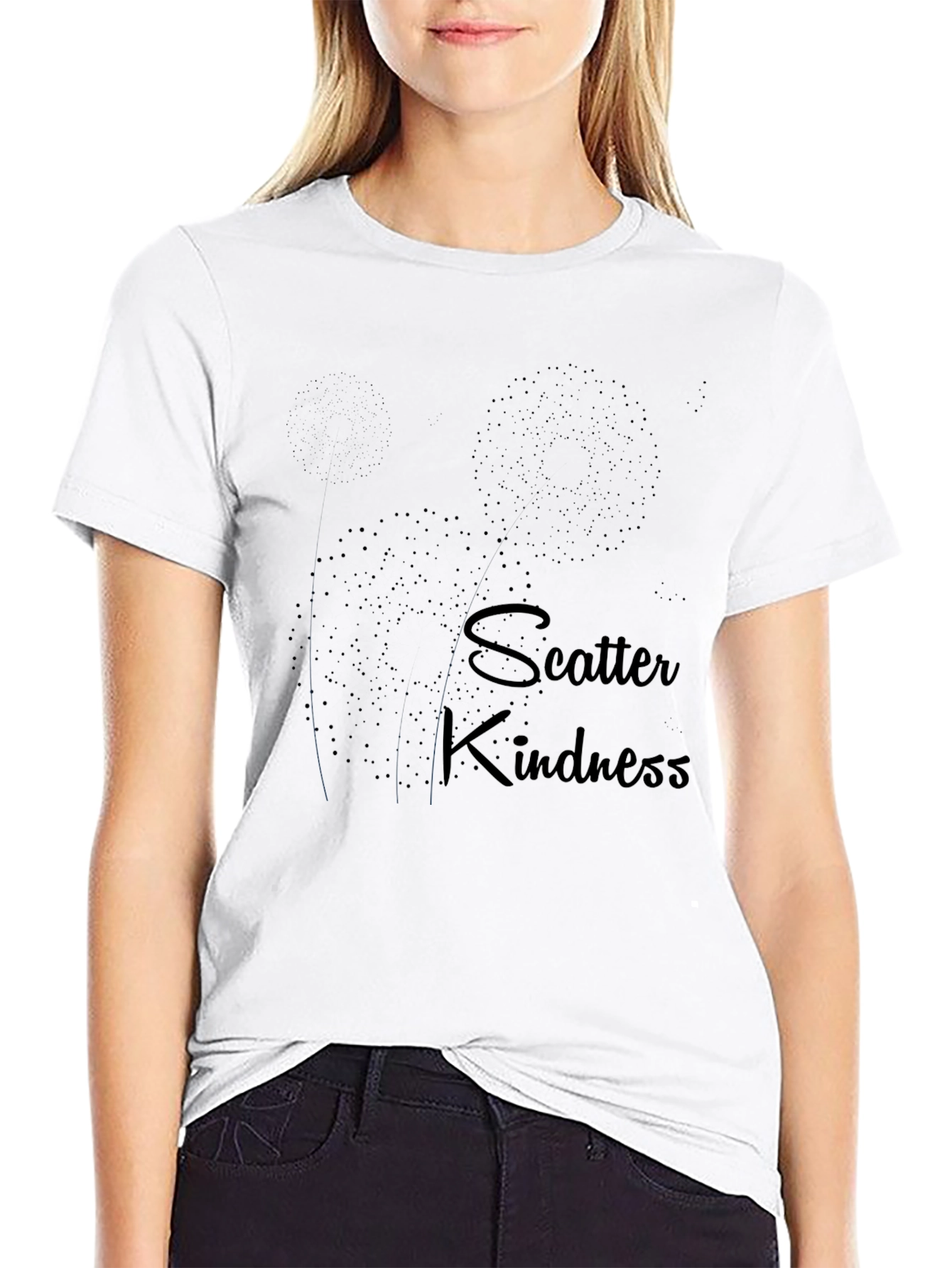 Scatter Kindness Black Graphic Tee for Men