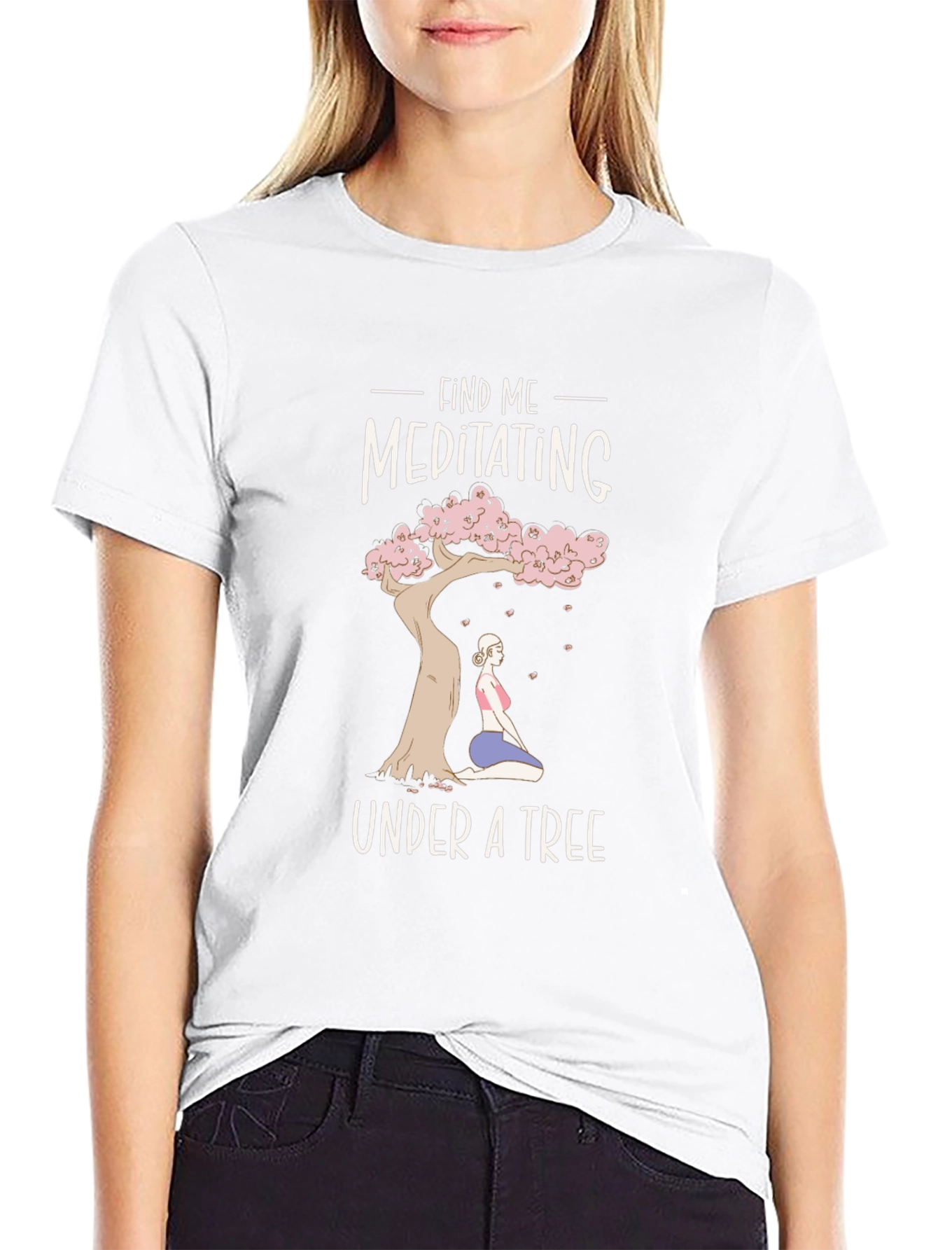 Meditating Under a Tree Graphic T-Shirt