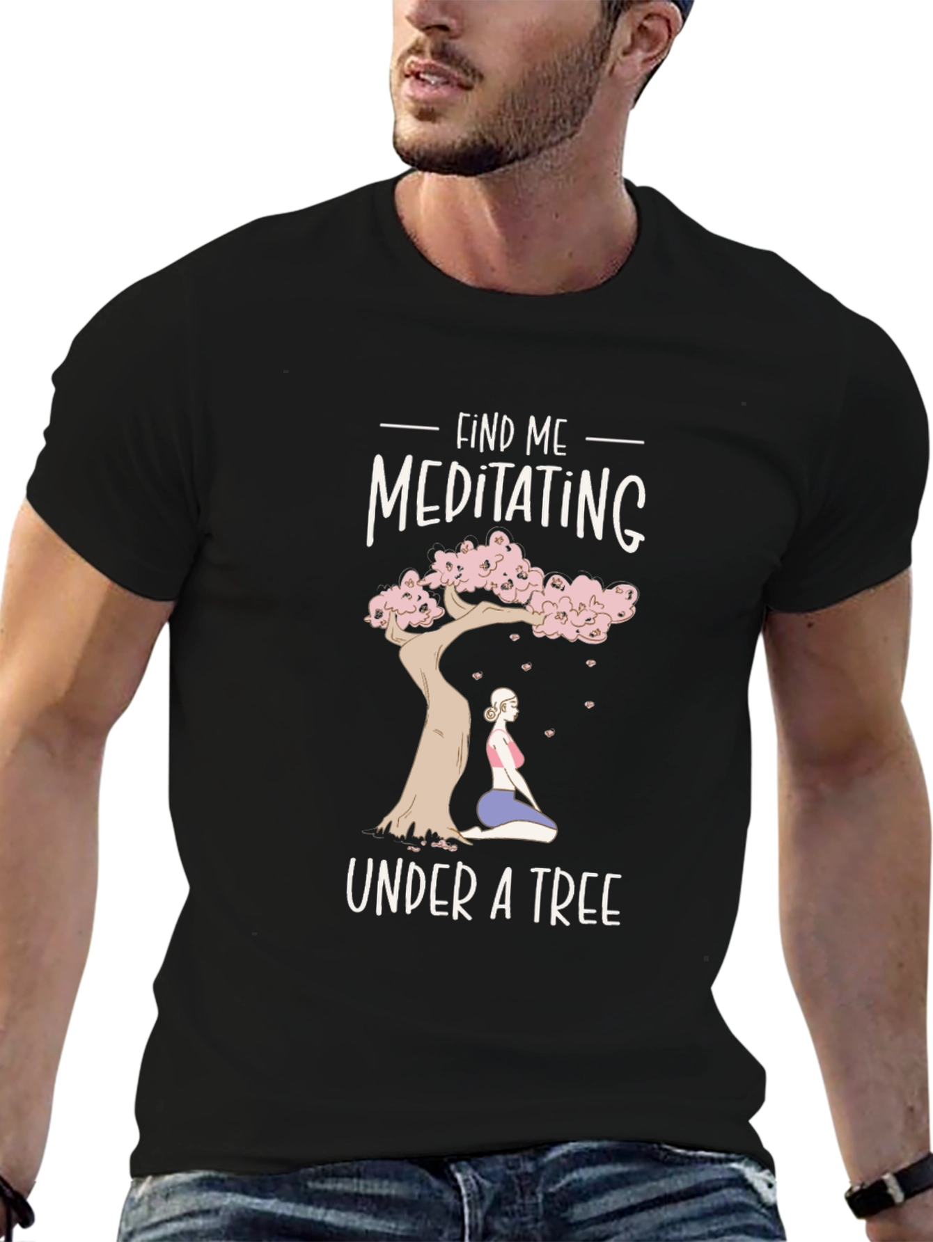 Meditating Under a Tree Graphic T-Shirt