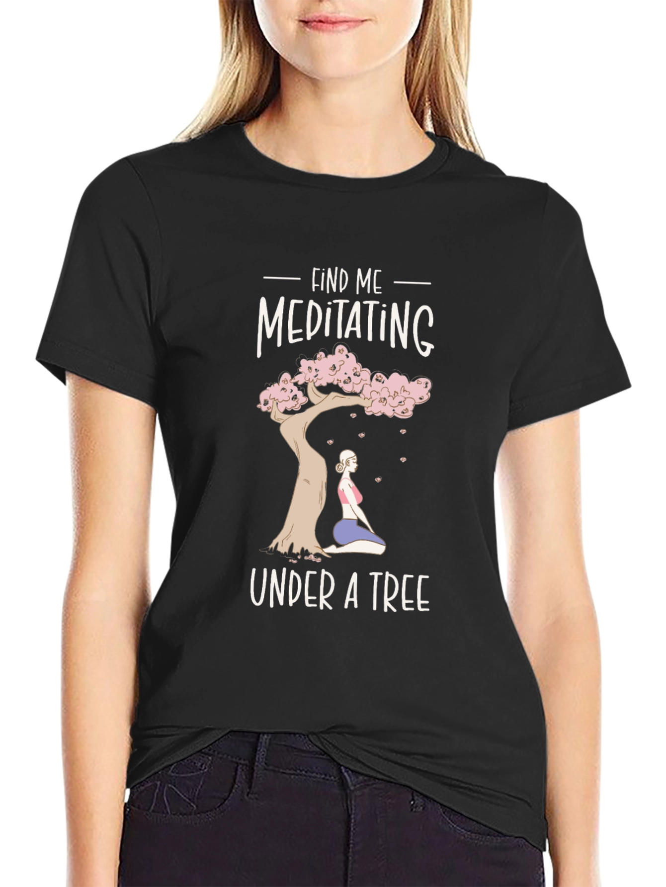 Meditating Under a Tree Graphic T-Shirt