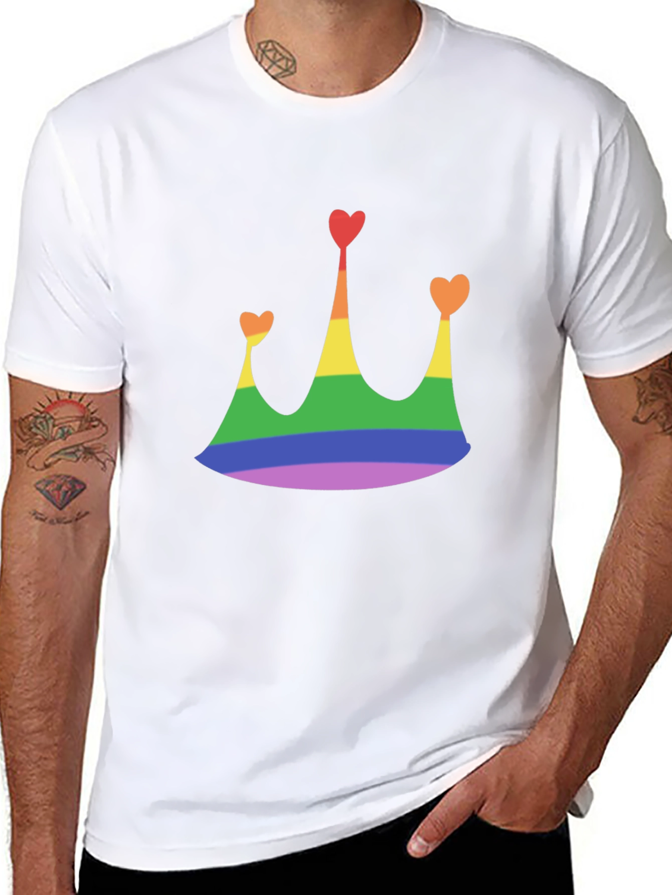 Rainbow Crown Heart T-Shirt - Pride Apparel