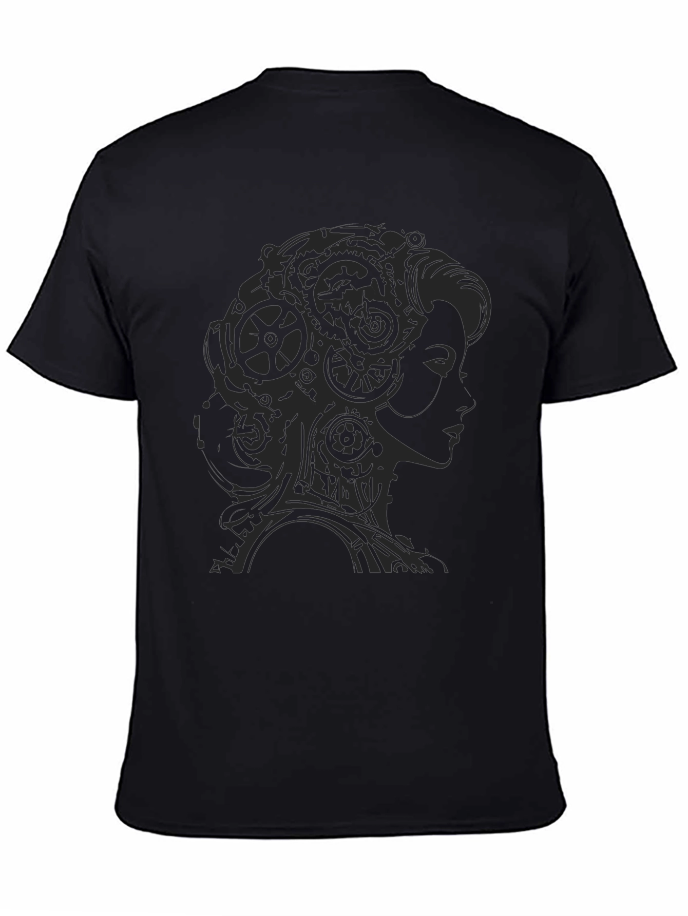 Steampunk Lady Graphic T-Shirt - Black