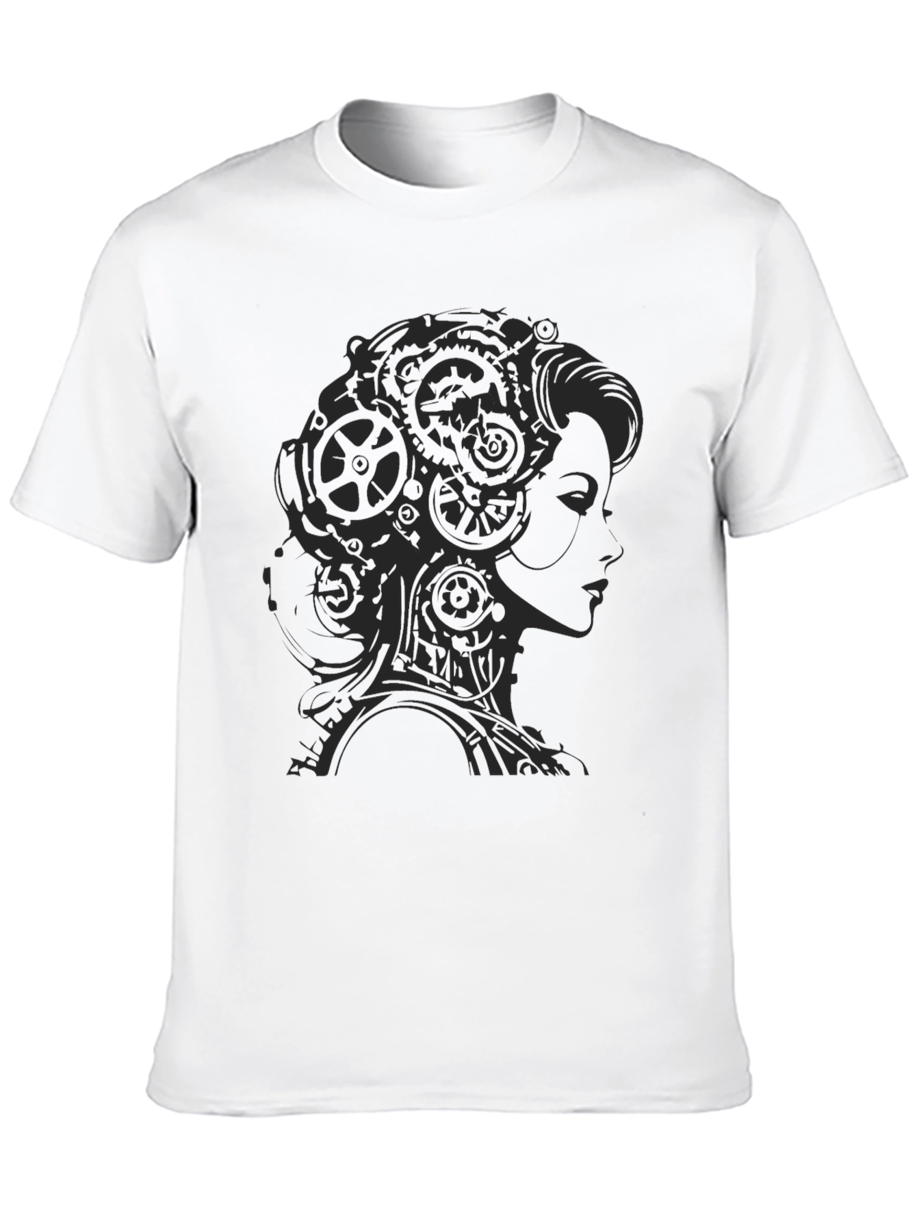 Steampunk Lady Graphic T-Shirt - Black