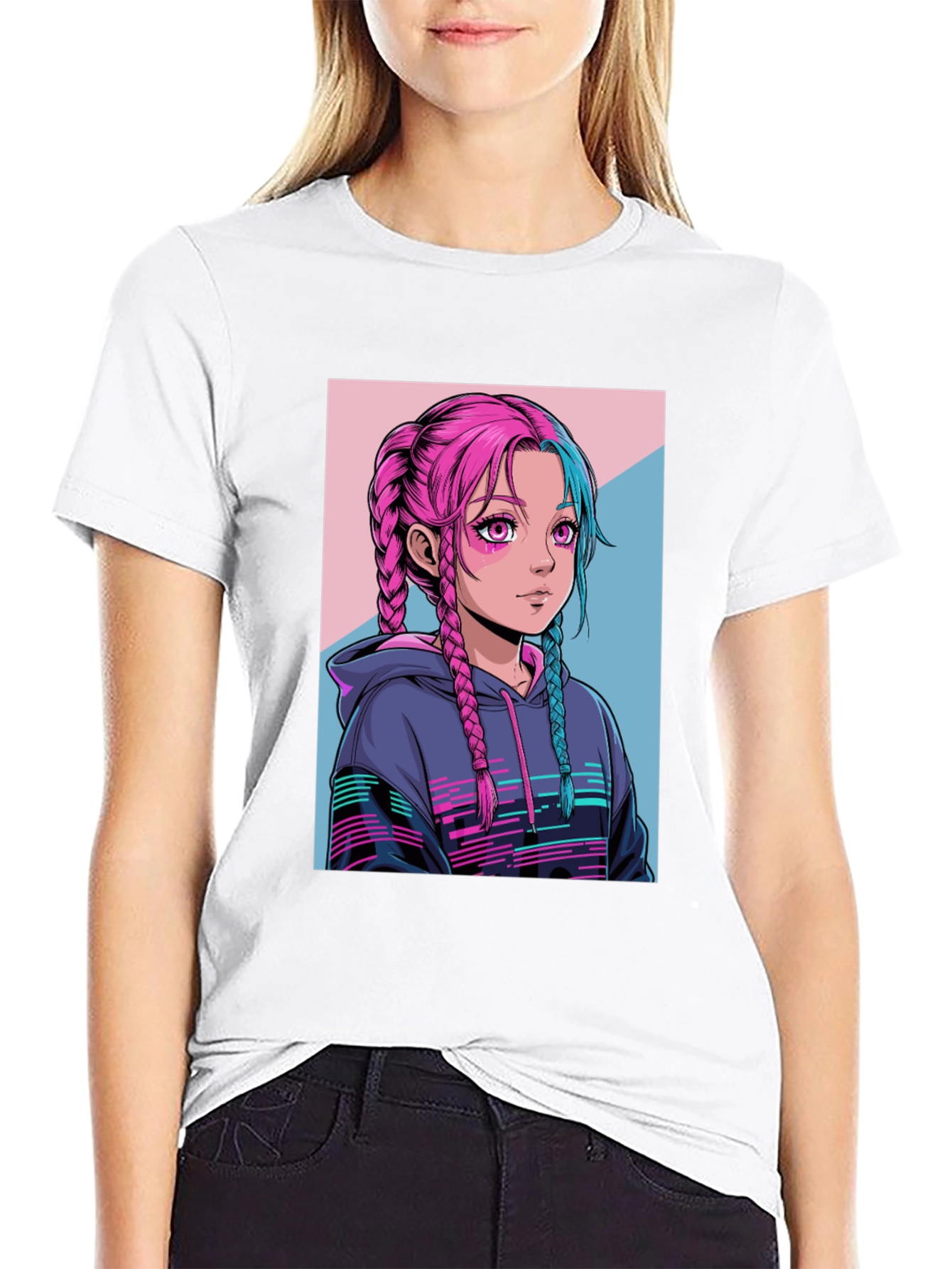 Anime Girl Graphic Tee - Streetwear Fashion