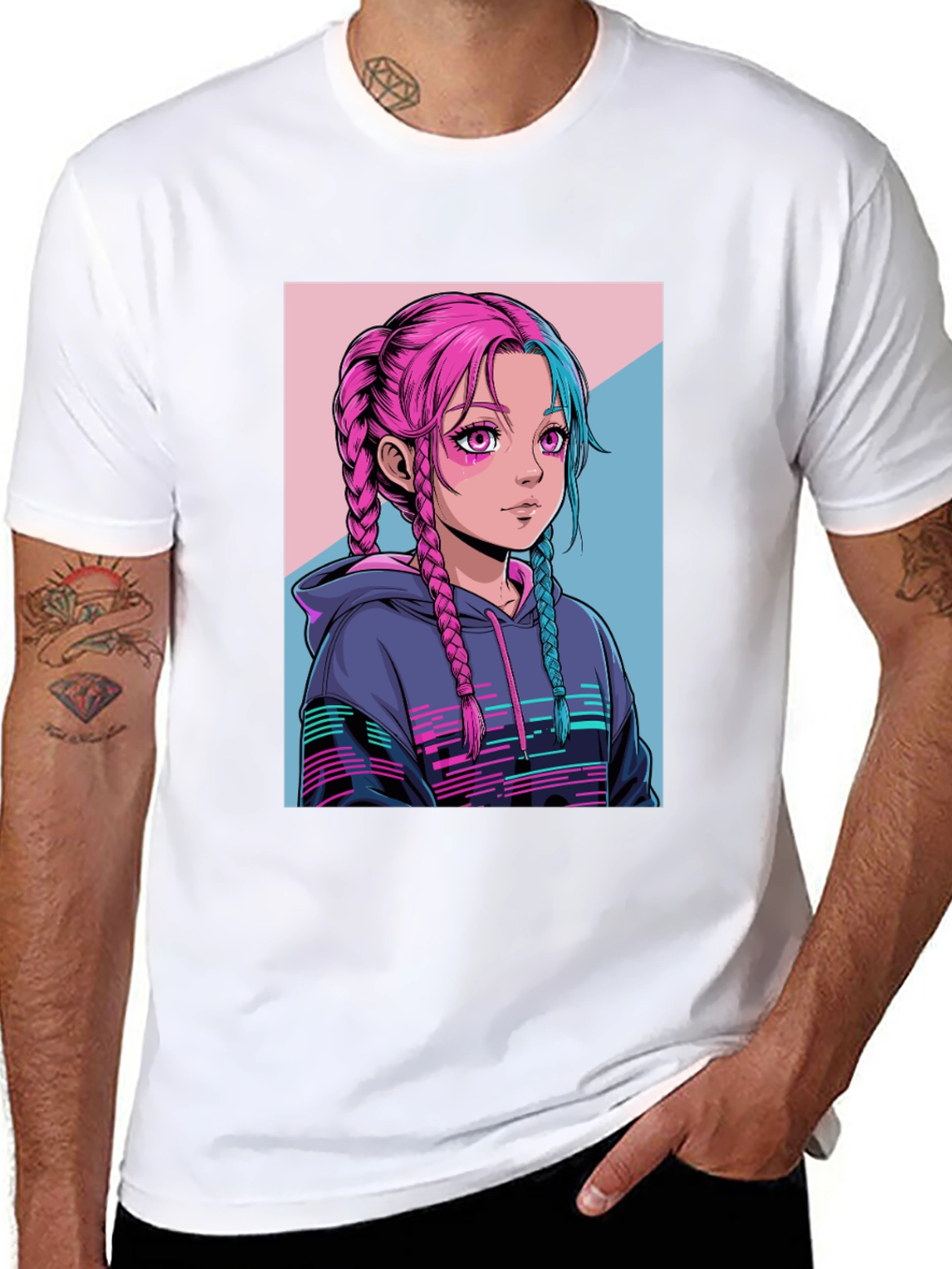 Anime Girl Graphic Tee - Streetwear Fashion