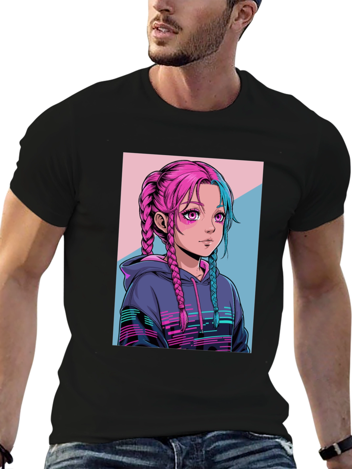 Anime Girl Graphic Tee - Streetwear Fashion