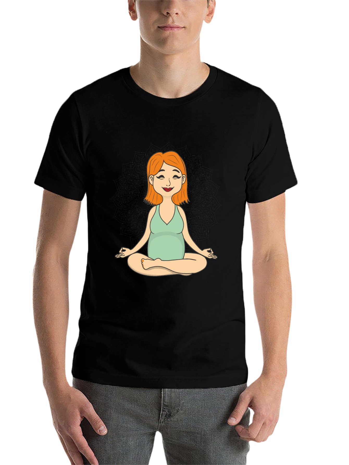 Maternity Yoga Meditation Tee - Soft Cotton Comfort