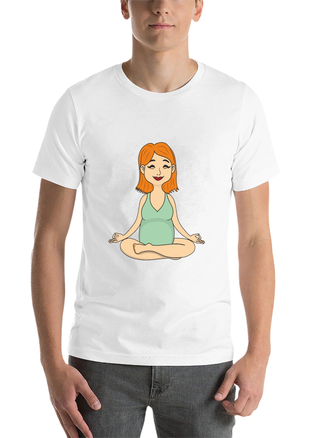 Maternity Yoga Meditation Tee - Soft Cotton Comfort