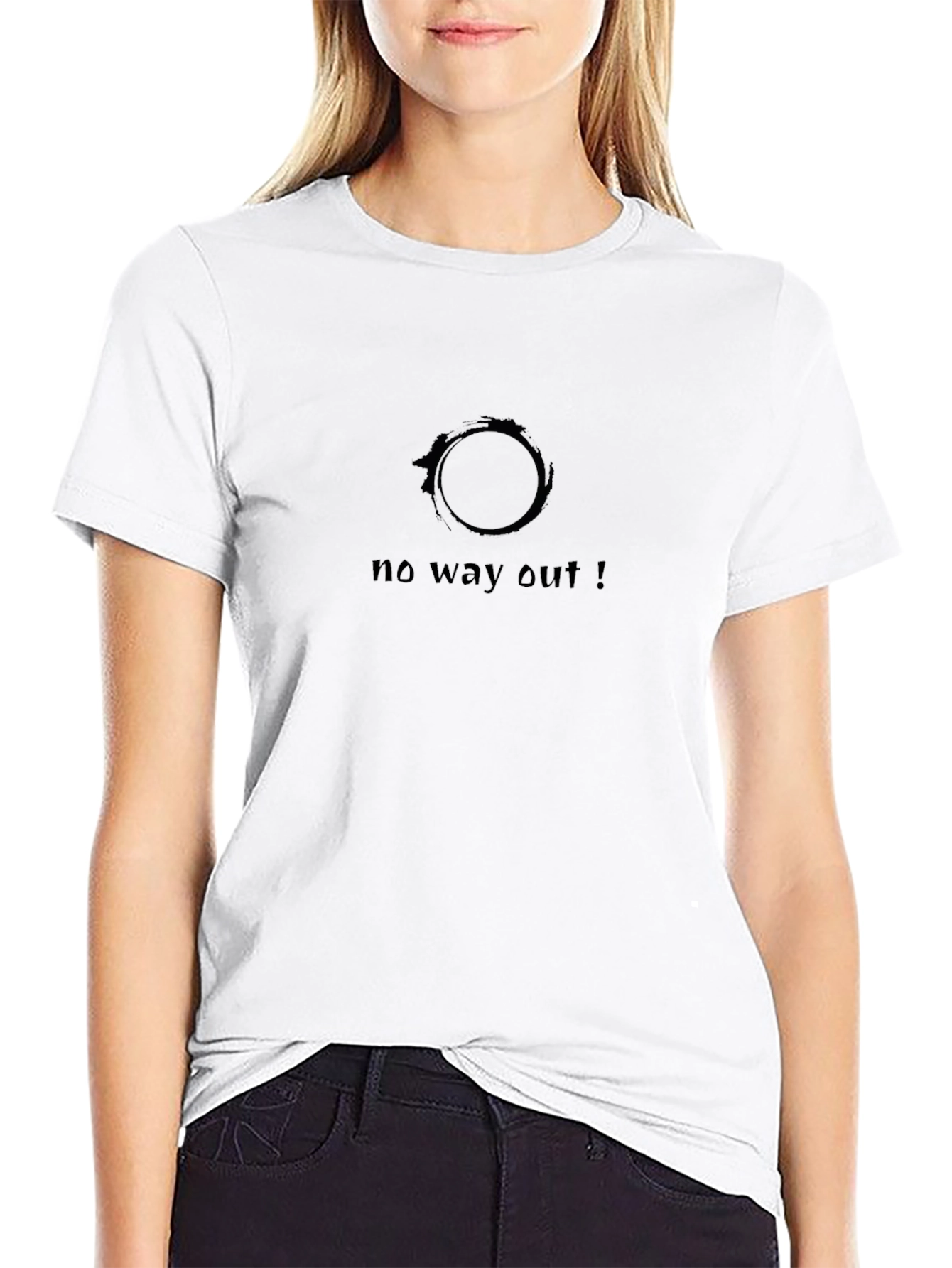 No Way Out Black T-Shirt - Circle Graphic Tee