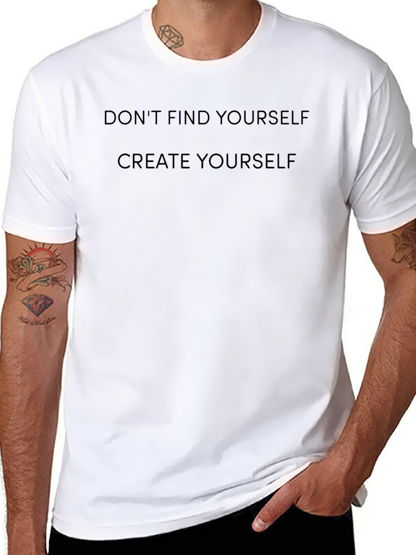 Create Yourself Graphic Tee - Inspiring Black T-Shirt