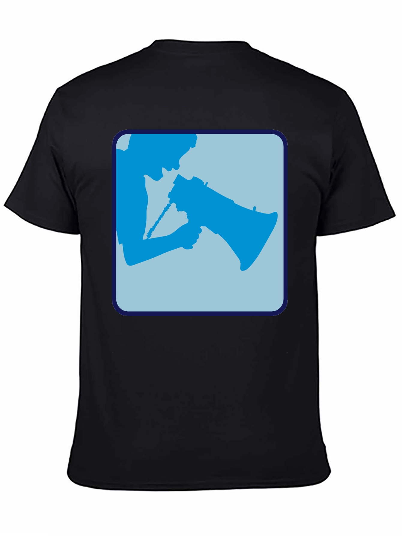 Megaphone Graphic Tee - Bold Black Cotton Shirt