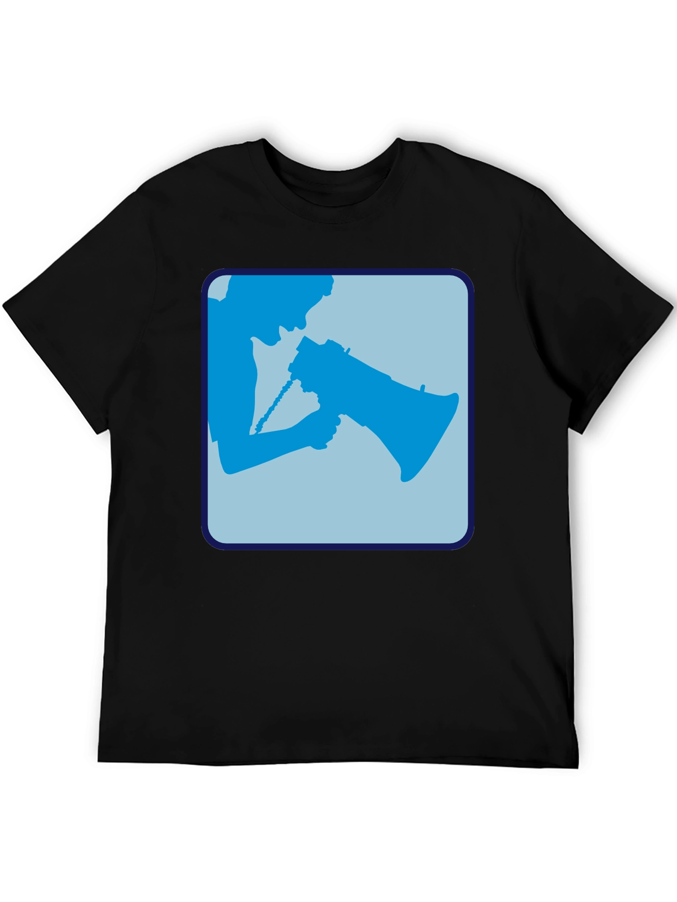 Megaphone Graphic Tee - Bold Black Cotton Shirt