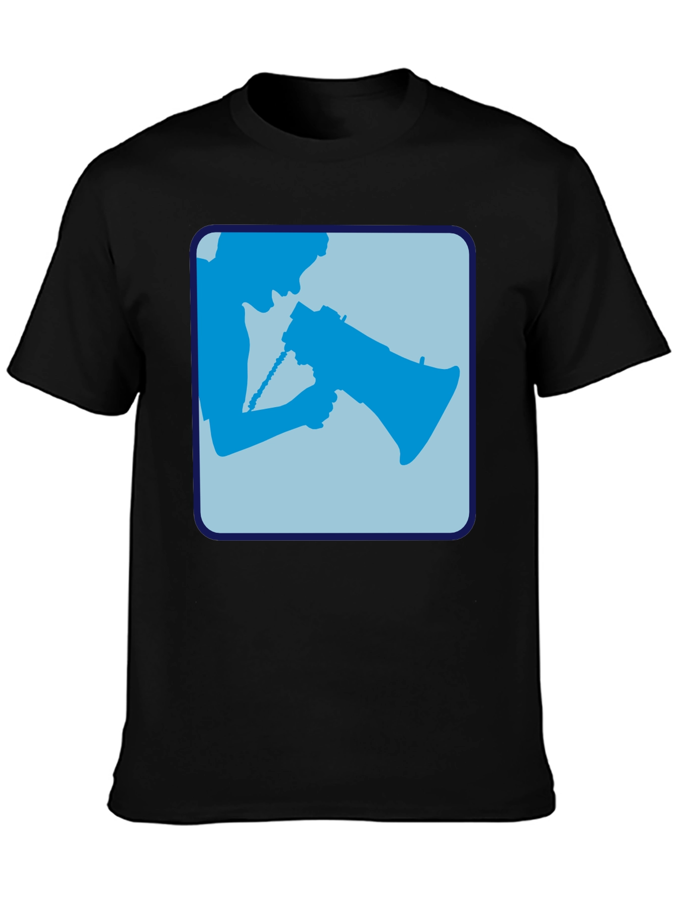 Megaphone Graphic Tee - Bold Black Cotton Shirt