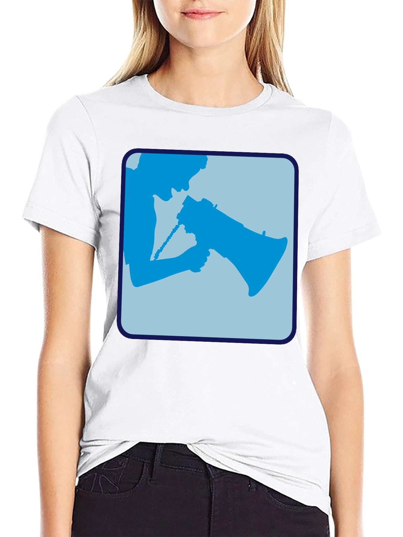 Megaphone Graphic Tee - Bold Black Cotton Shirt