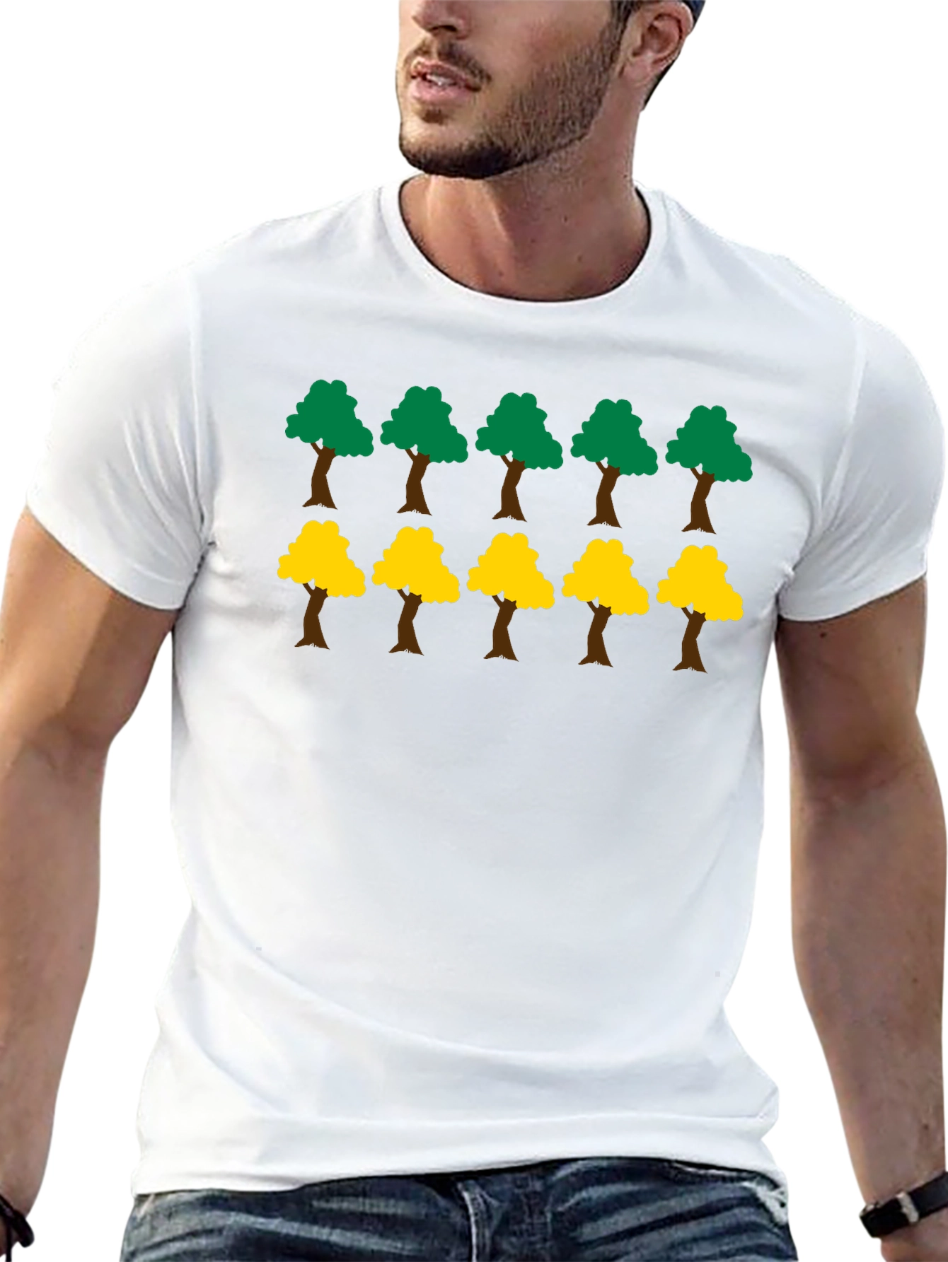 Fun Trees Graphic Print Black T-Shirt