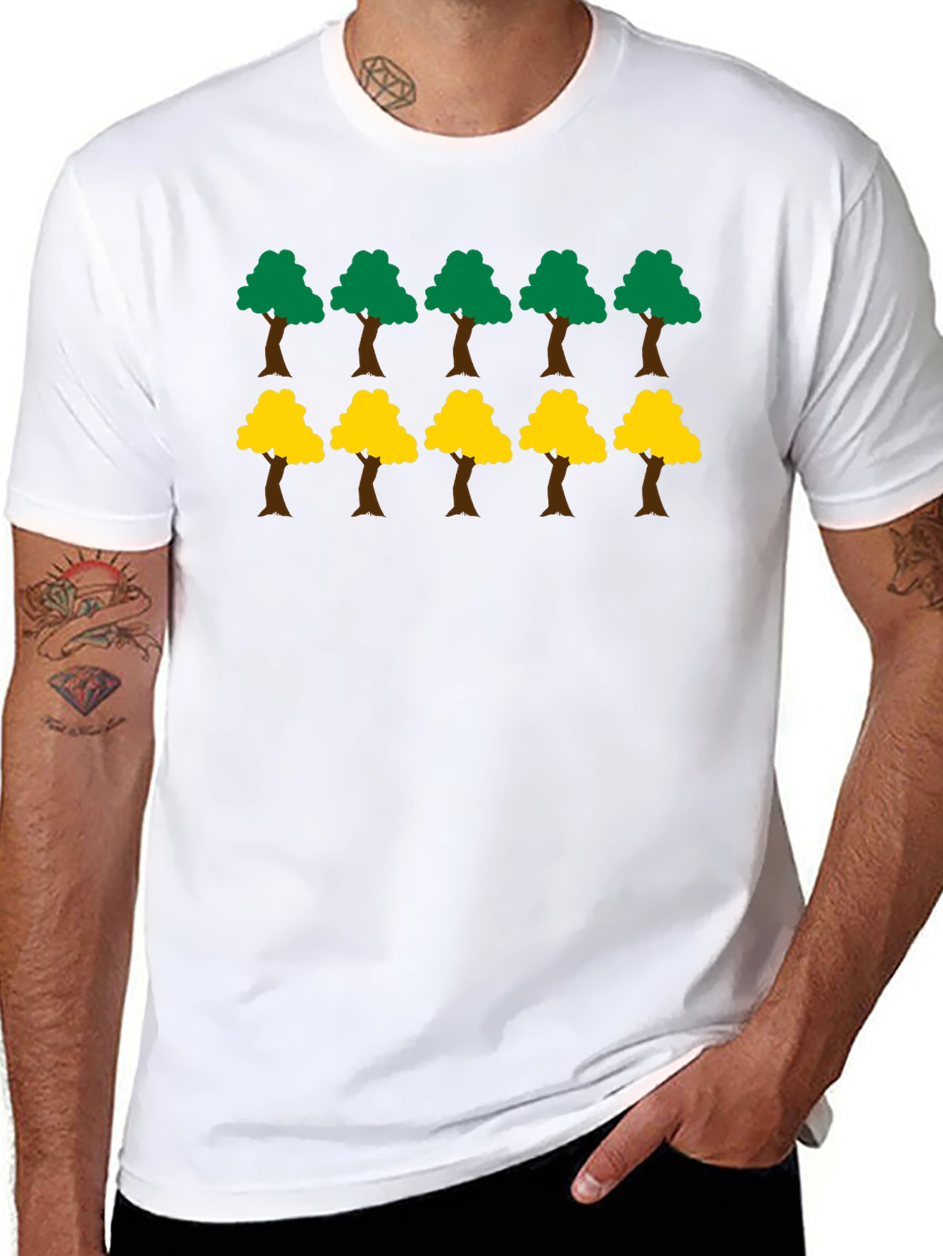 Fun Trees Graphic Print Black T-Shirt