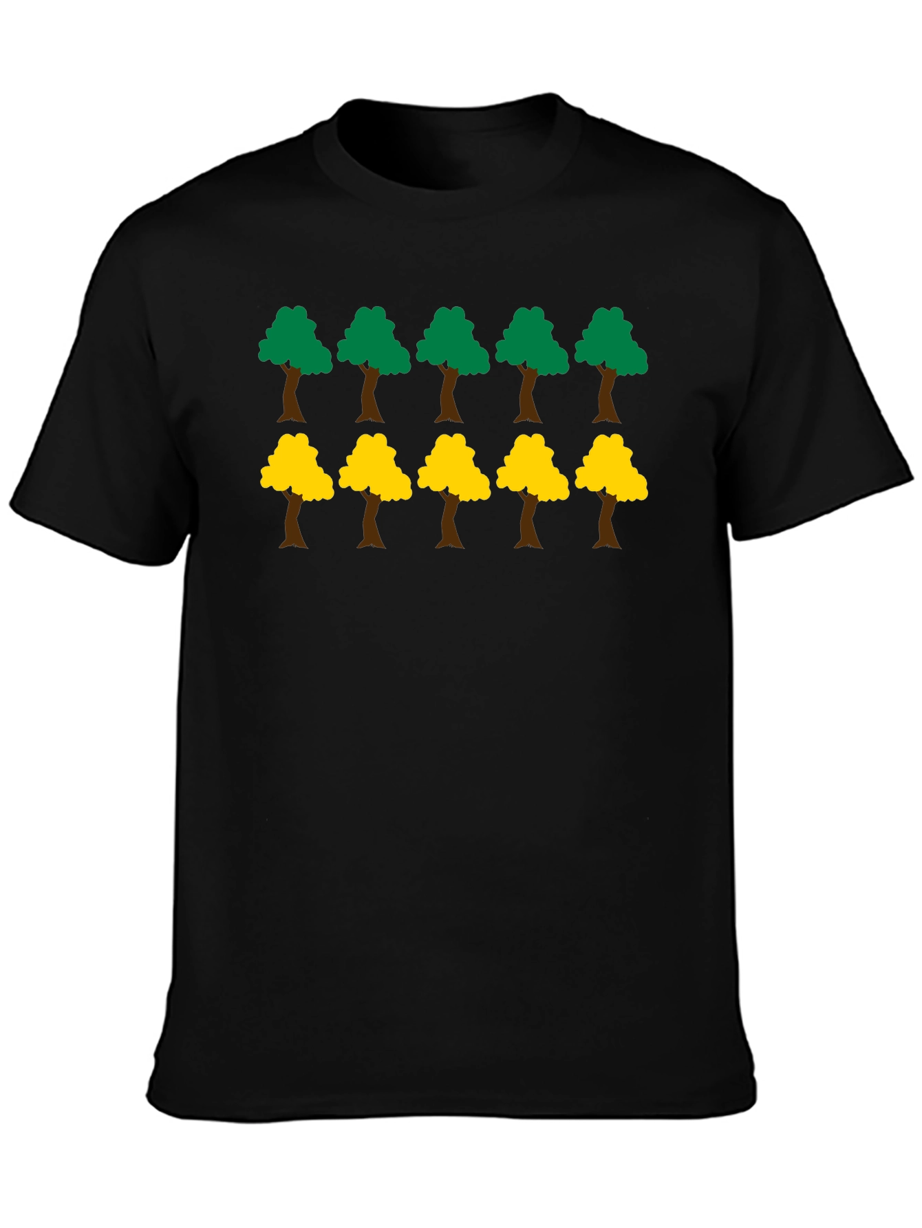Fun Trees Graphic Print Black T-Shirt