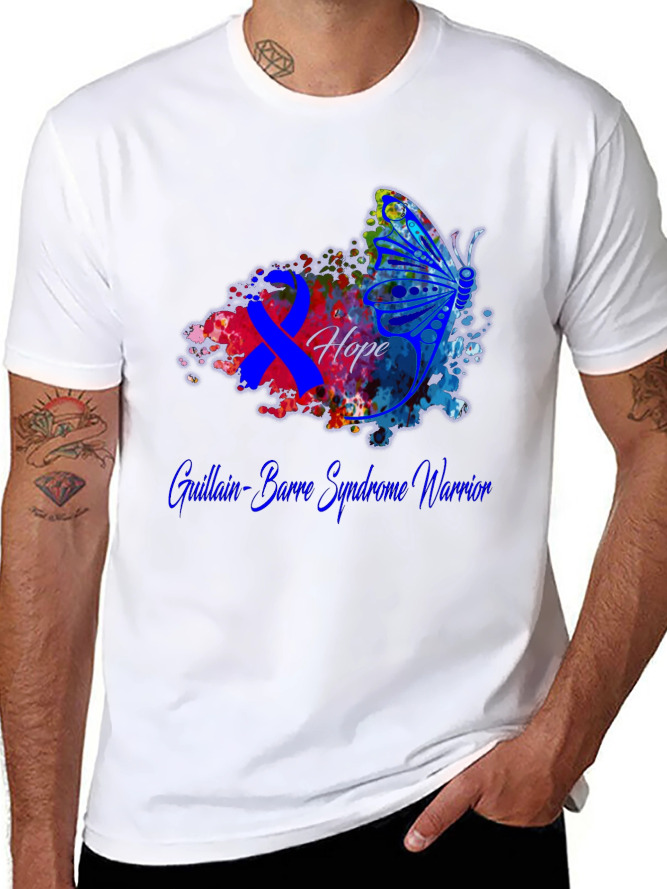 Guillain-Barre Syndrome Warrior T-Shirt Butterfly Hope