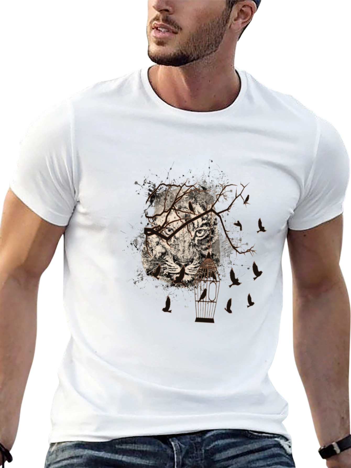 Tiger Cage Graphic Black Tee