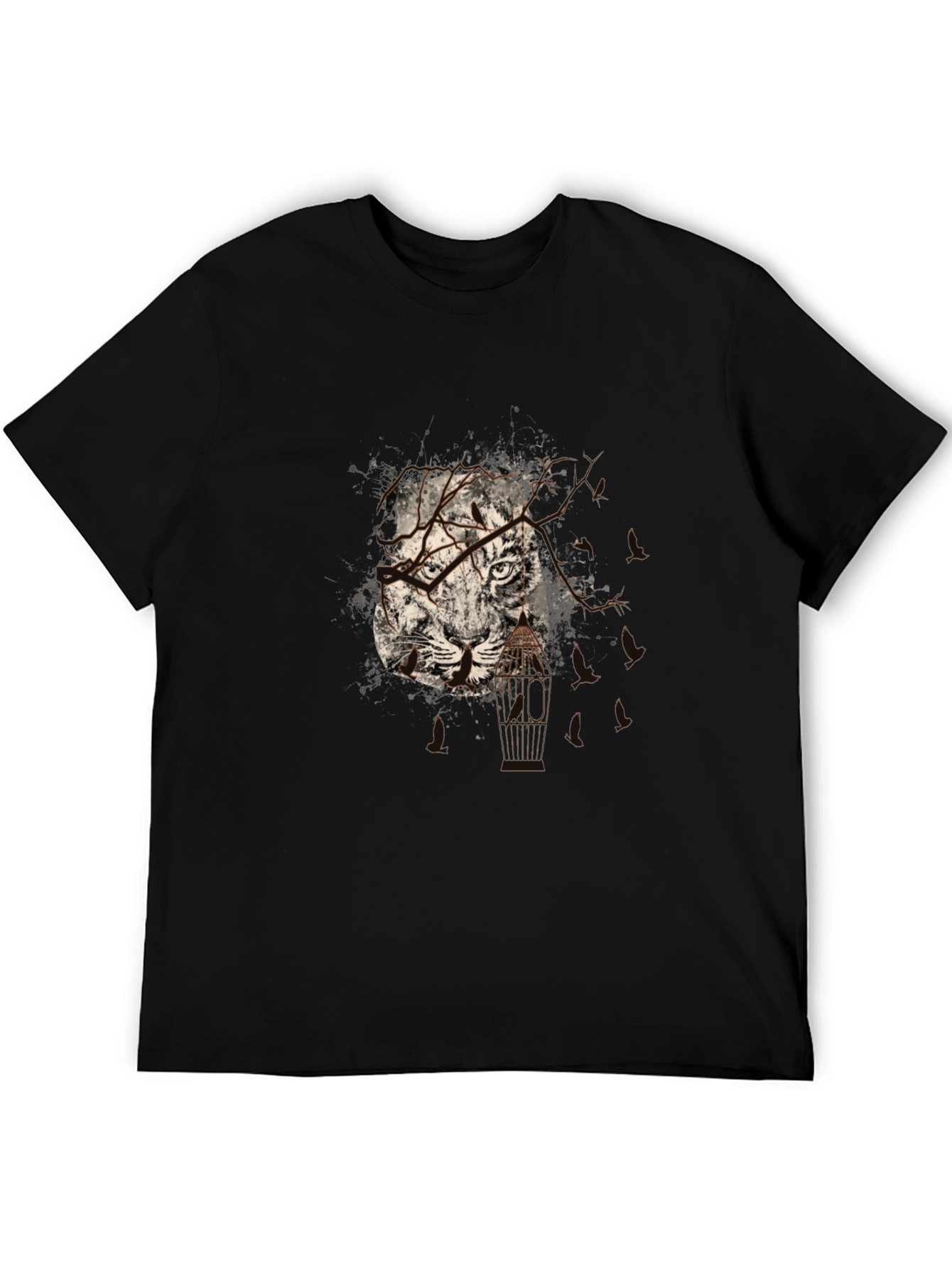 Tiger Cage Graphic Black Tee