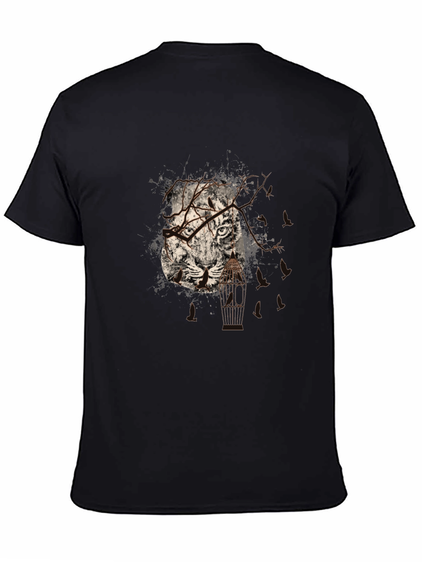 Tiger Cage Graphic Black Tee