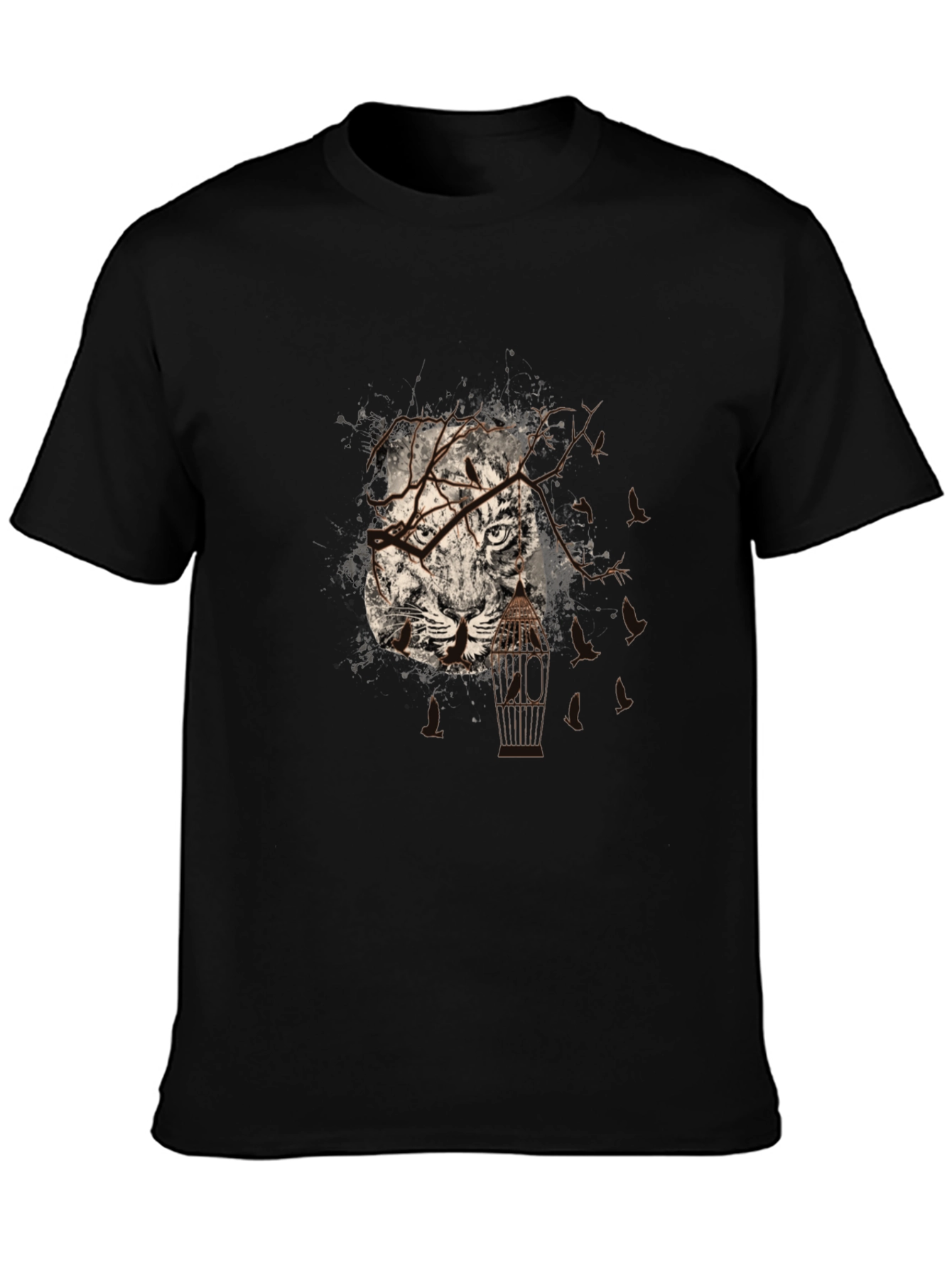 Tiger Cage Graphic Black Tee