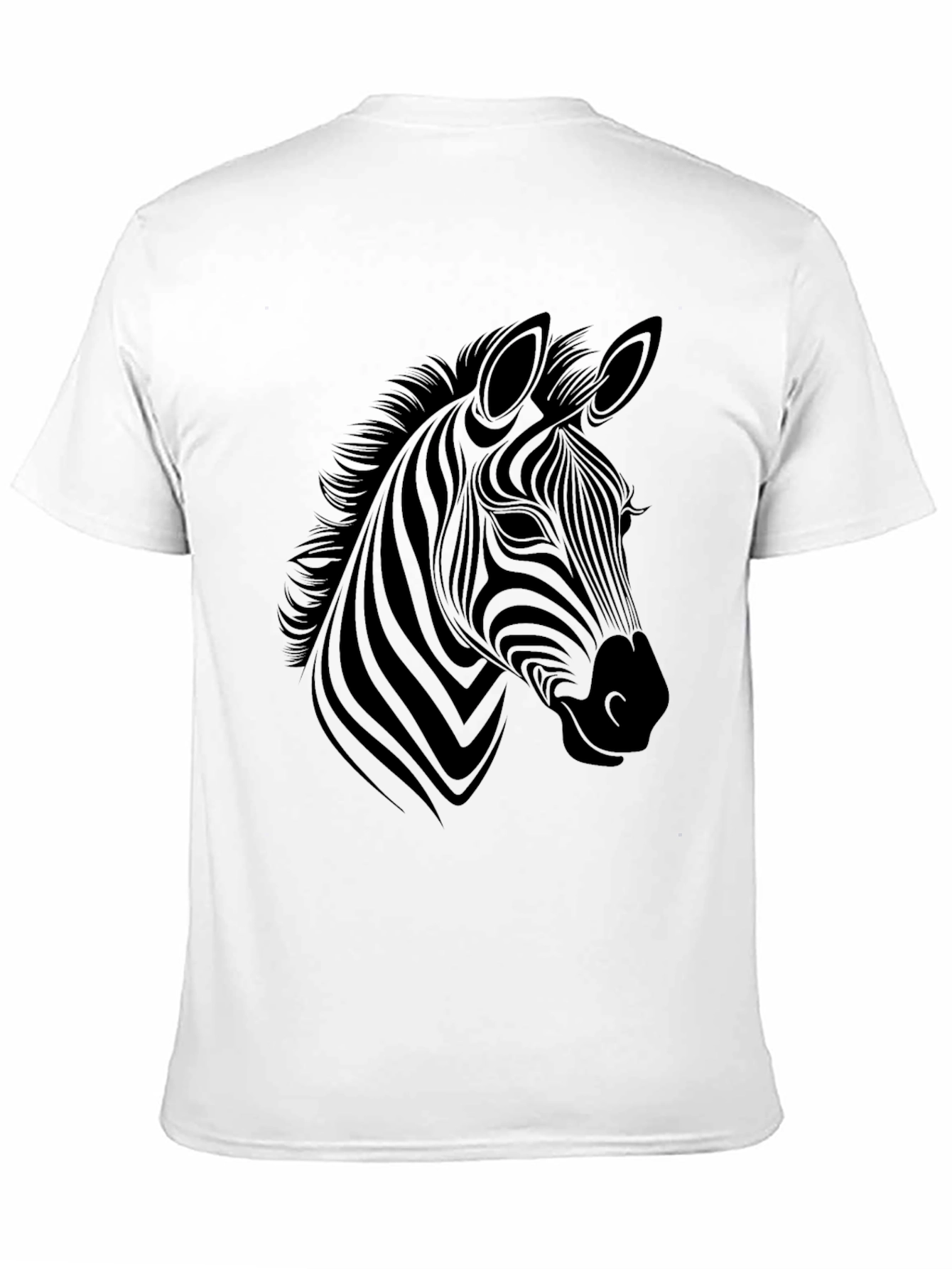 Stylish Zebra Graphic Tee - Black Cotton Blend