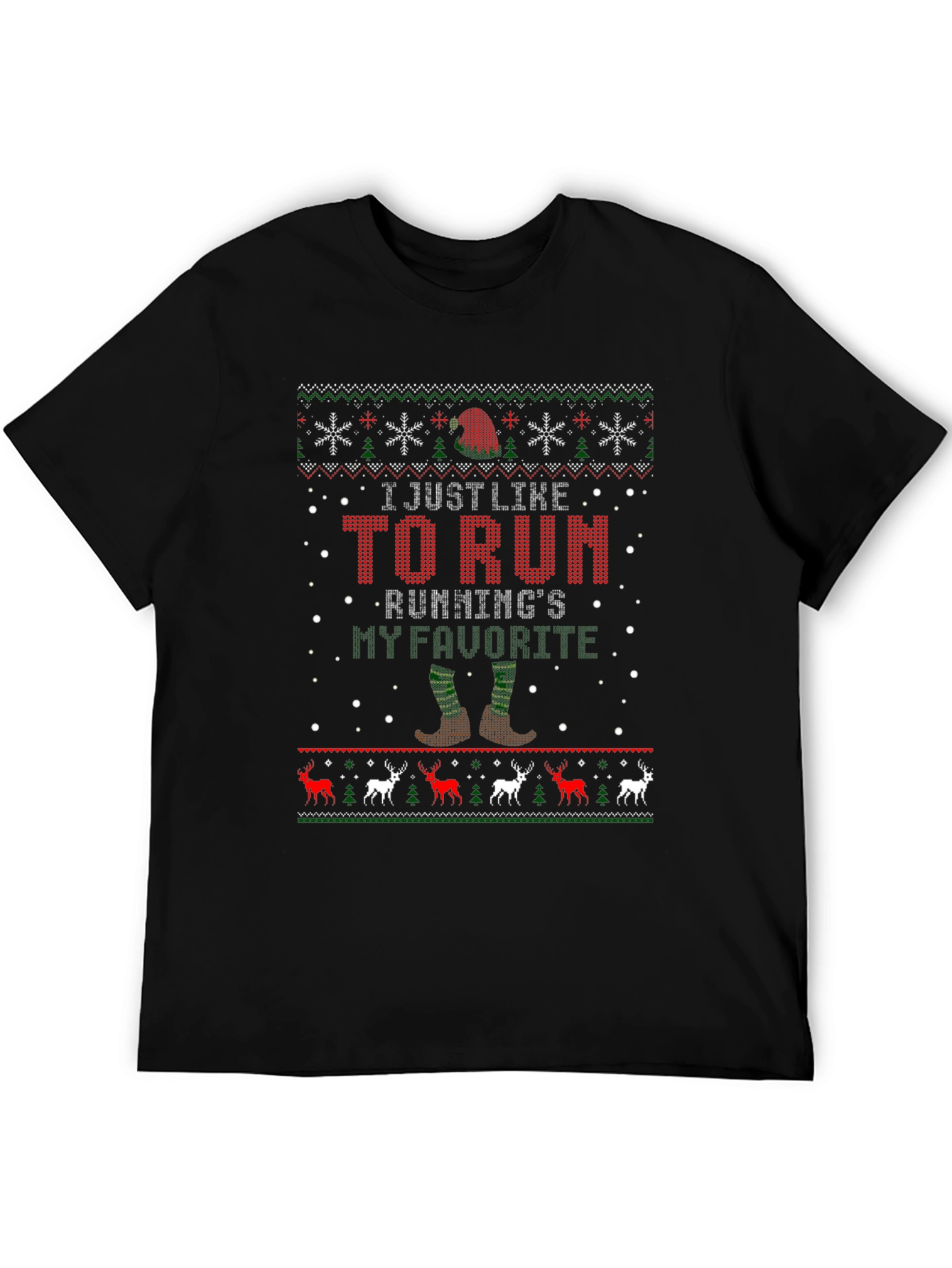 I Like to Run Ugly Christmas Sweater T-Shirt