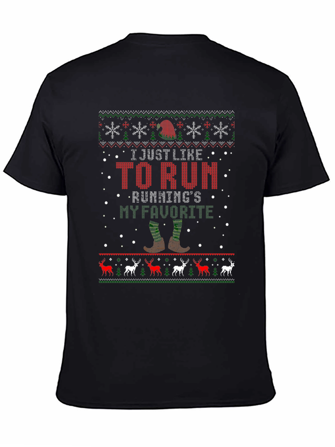 I Like to Run Ugly Christmas Sweater T-Shirt