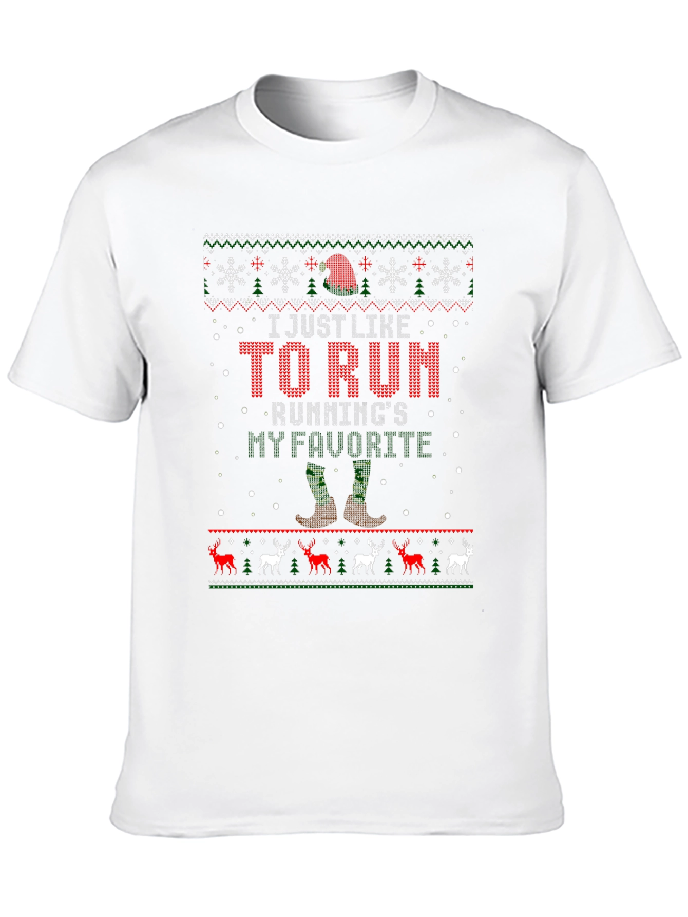 I Like to Run Ugly Christmas Sweater T-Shirt