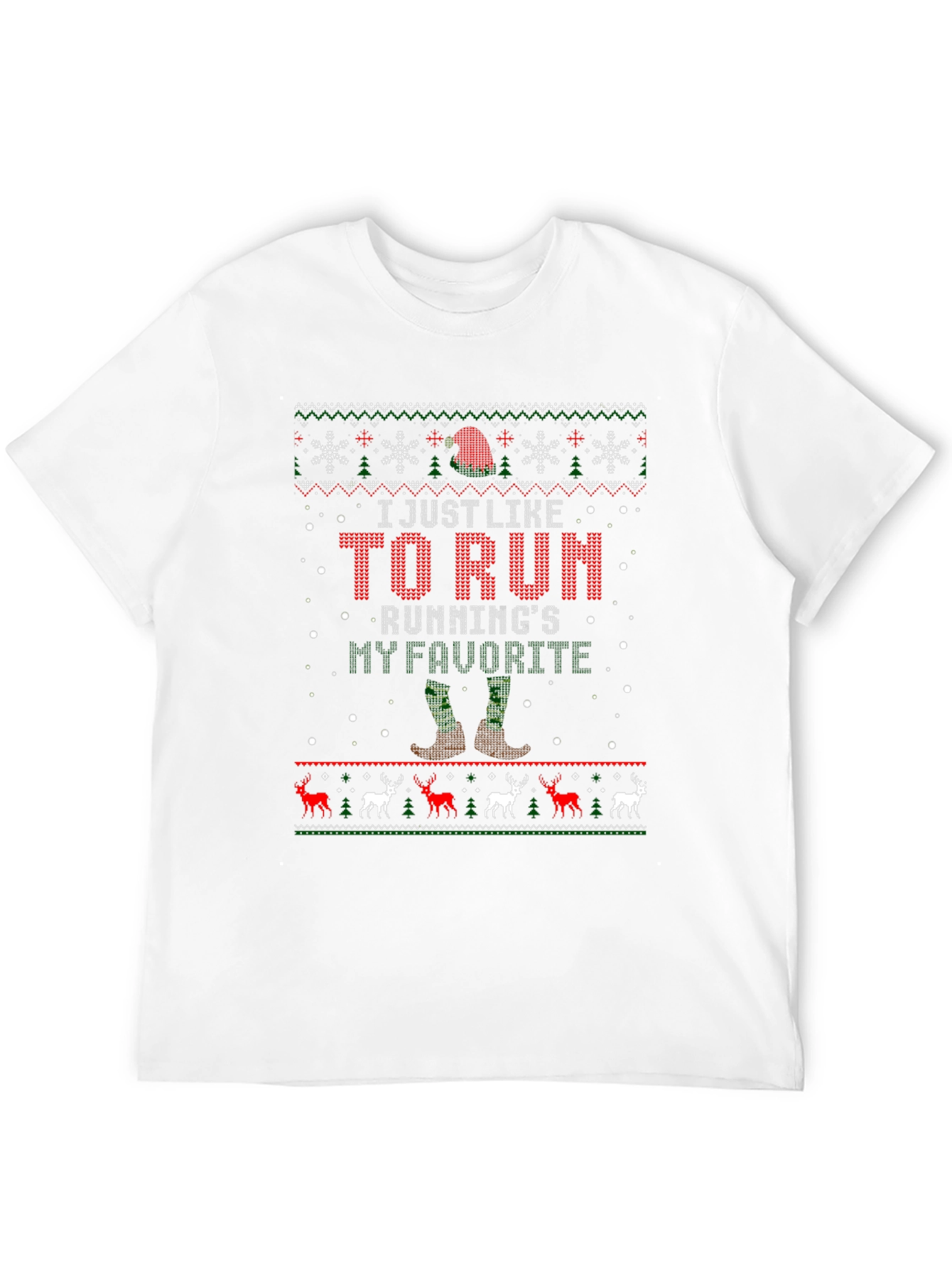 I Like to Run Ugly Christmas Sweater T-Shirt