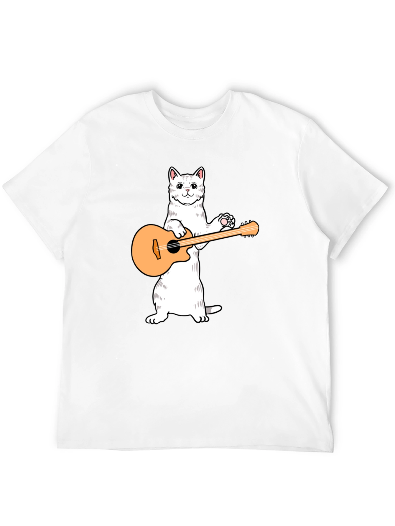 Cat Playing Guitar Graphic T-Shirt