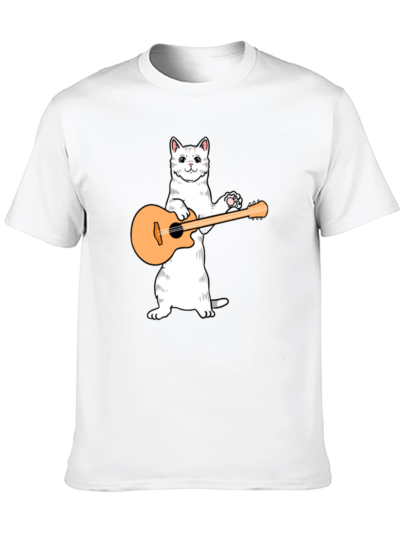 Cat Playing Guitar Graphic T-Shirt