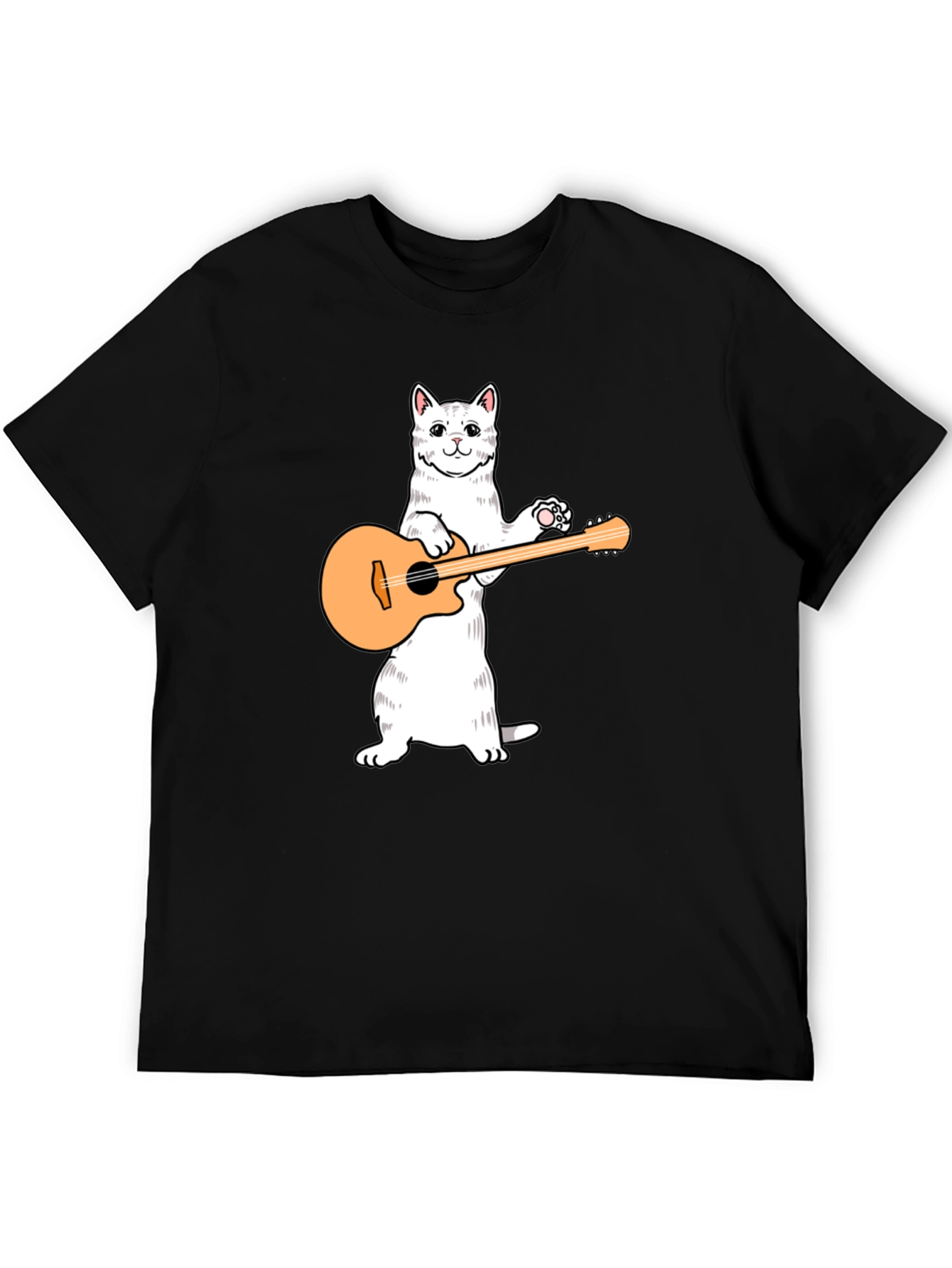 Cat Playing Guitar Graphic T-Shirt