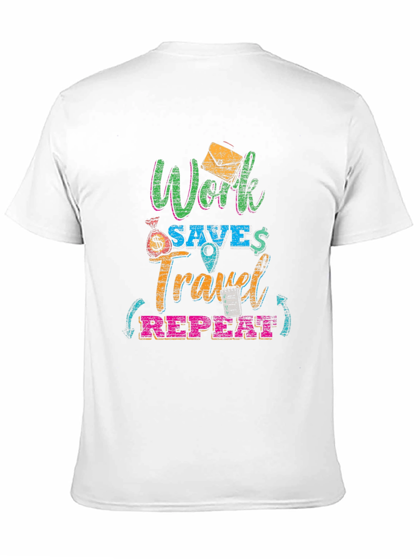 Work Saves Travel Repeat Graphic T-Shirt