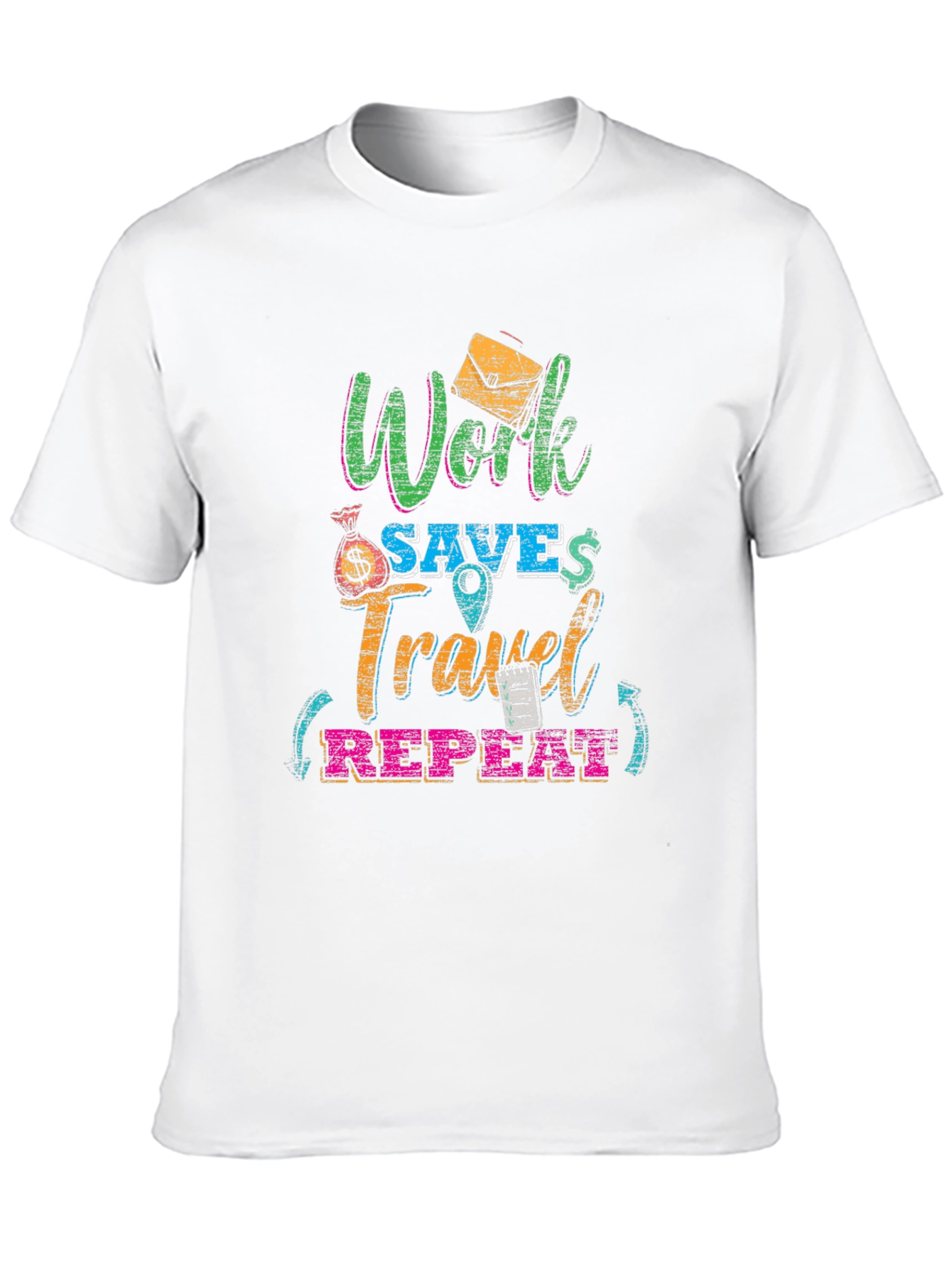 Work Saves Travel Repeat Graphic T-Shirt