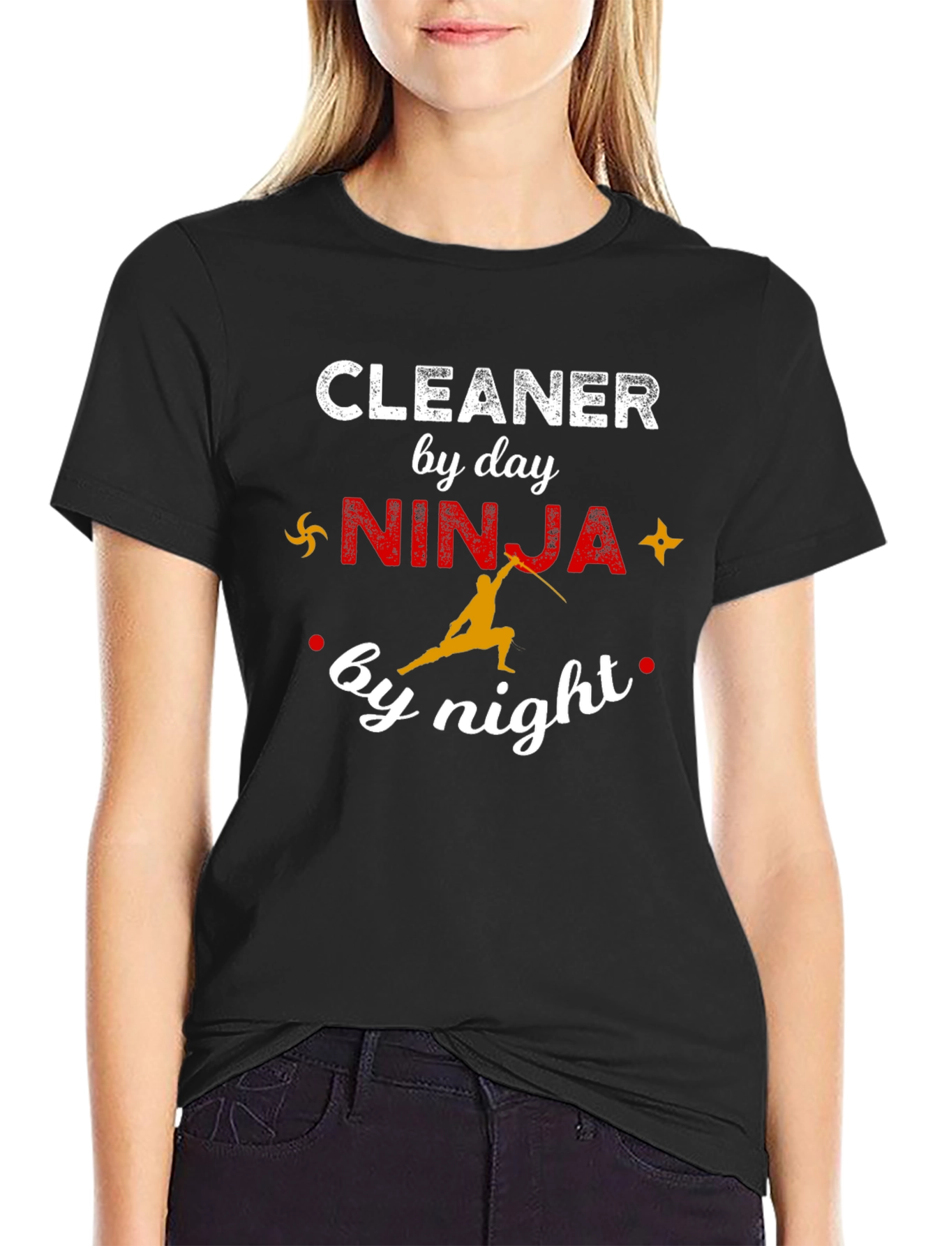 Cleaner by Day Ninja by Night Graphic T-Shirt