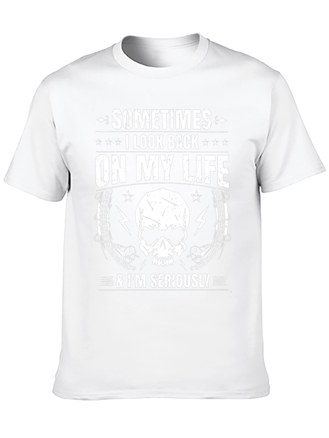 Skull Graphic T-Shirt - Sometimes I Look Back...