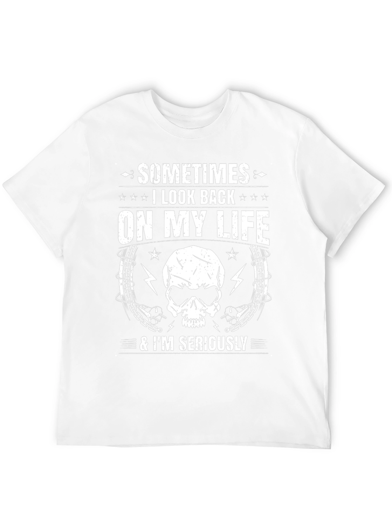 Skull Graphic T-Shirt - Sometimes I Look Back...