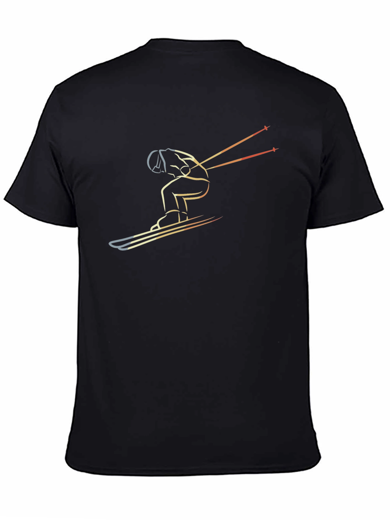 Mens Skiing Graphic T-Shirt - Black